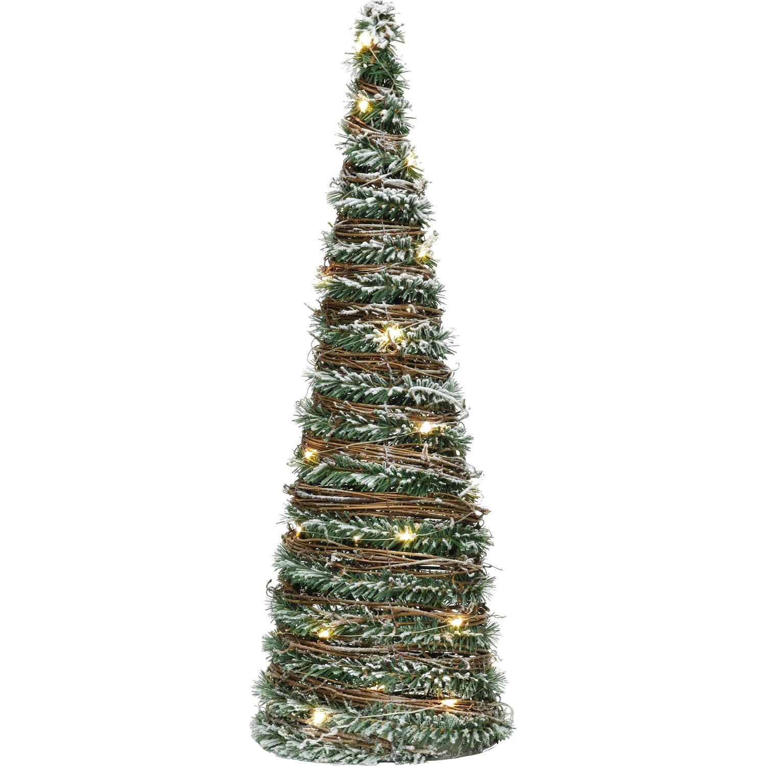 DICTROLUX - Albero Conico Innevato Luminoso 30 Luci Led - h80 cm diametro 23 cm