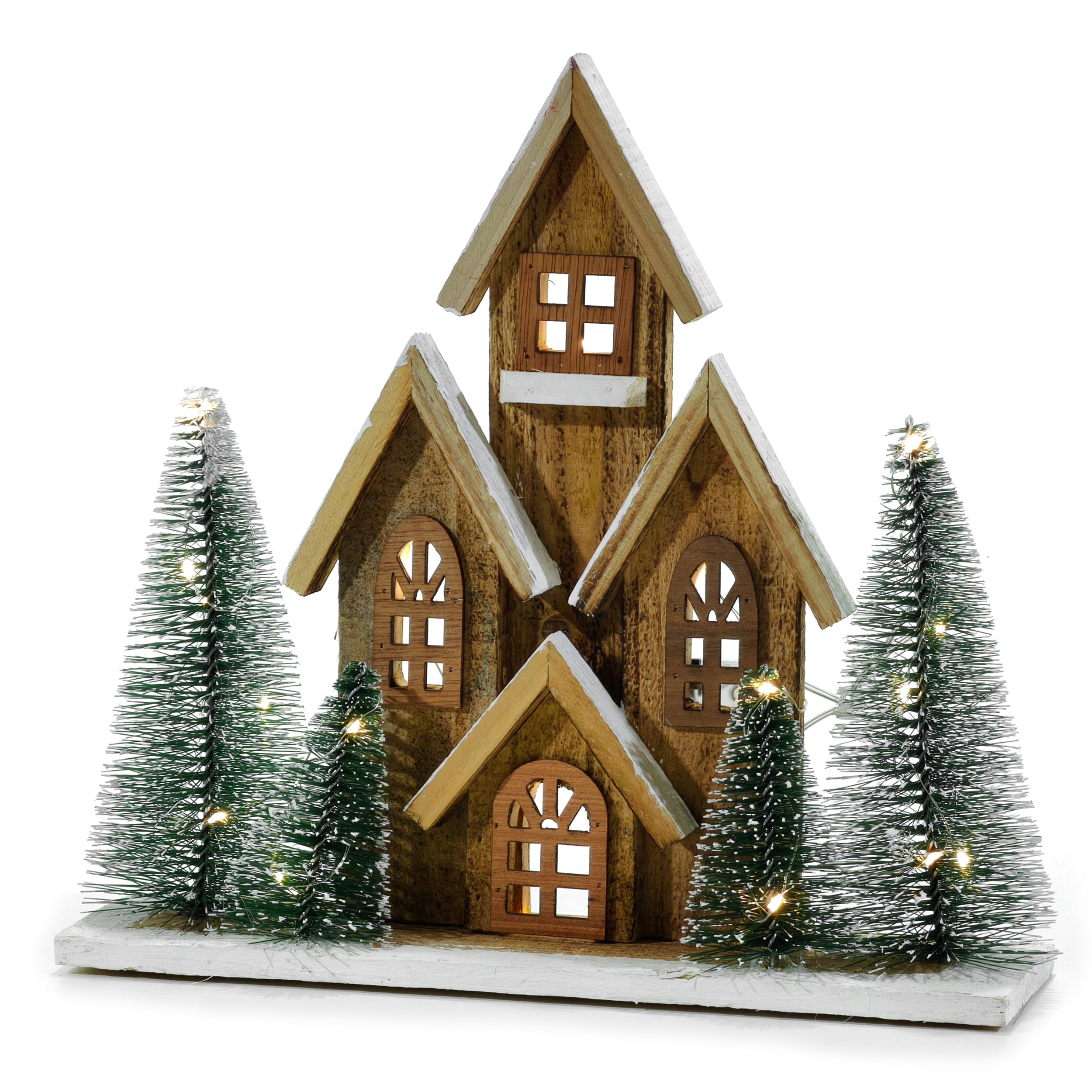 VESTIAMO CASA GRAN NATALE - Casetta Natalizia Luminosa Innevata h30 cm - Decorazione natalizia luminosa