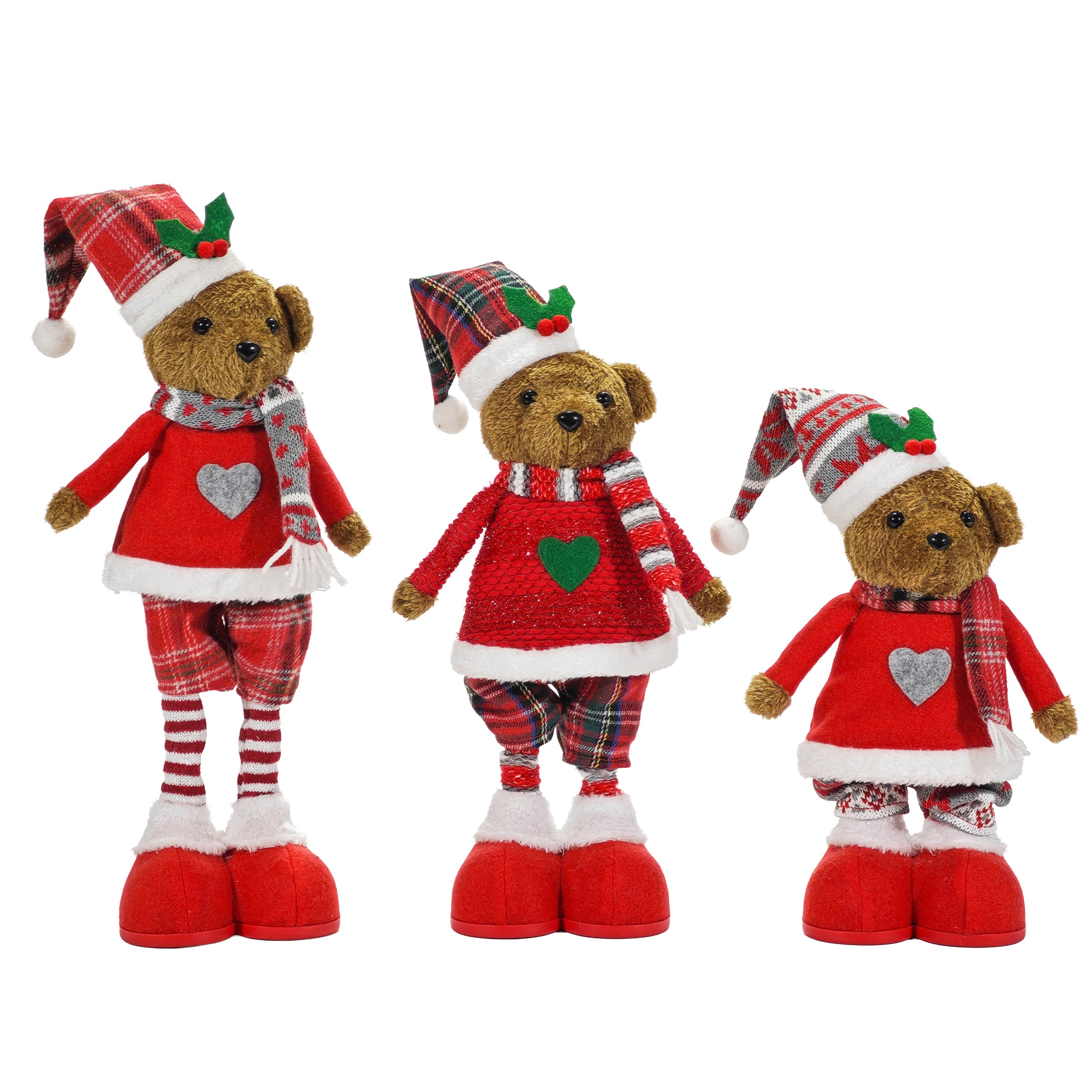 VESTIAMO CASA GRAN NATALE - Orso Natalizio con gambe allungabili altezza max 55 cm