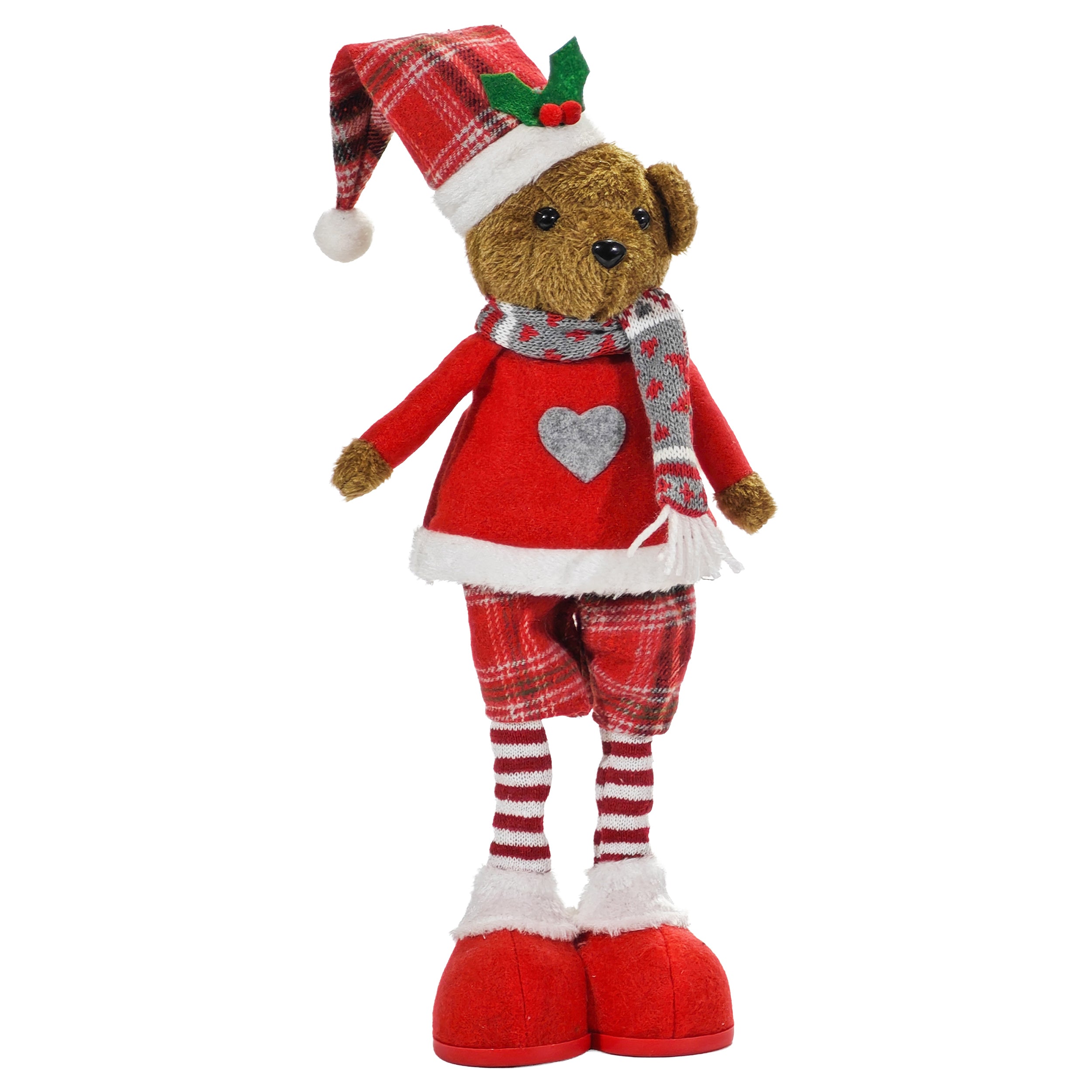 VESTIAMO CASA GRAN NATALE - Orso Natalizio con gambe allungabili altezza max 55 cm
