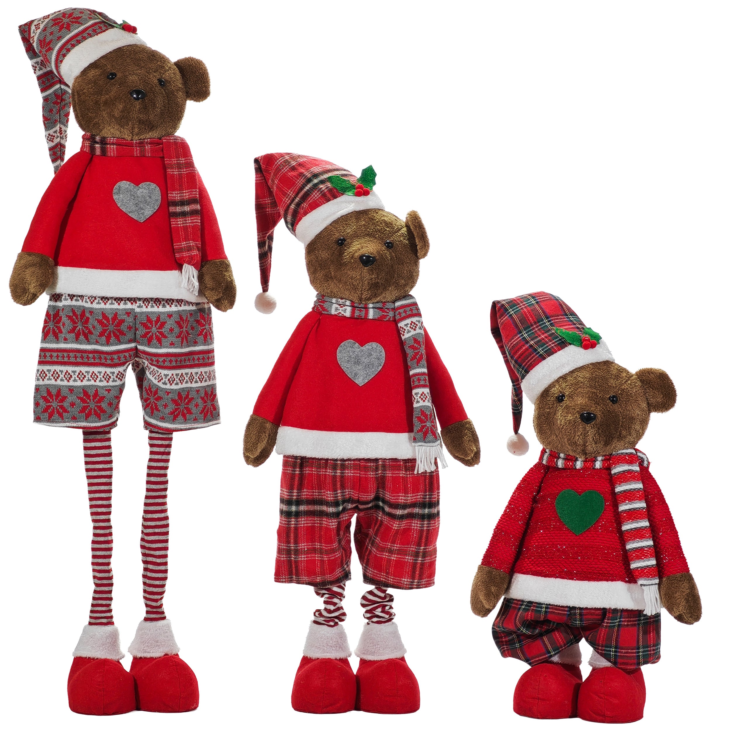 VESTIAMO CASA GRAN NATALE - Orso Natalizio con gambe allungabili altezza max 140 cm