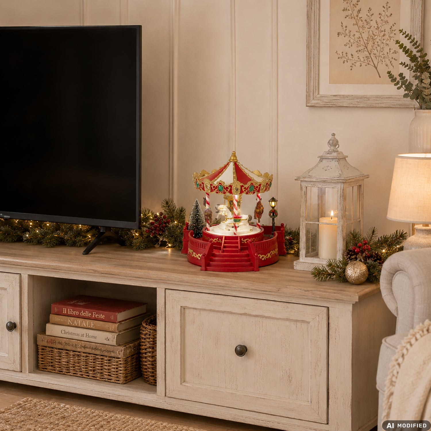 VESTIAMO CASA GRAN NATALE - Giostrina Natalizia con Musica e Luci LED h23 cm