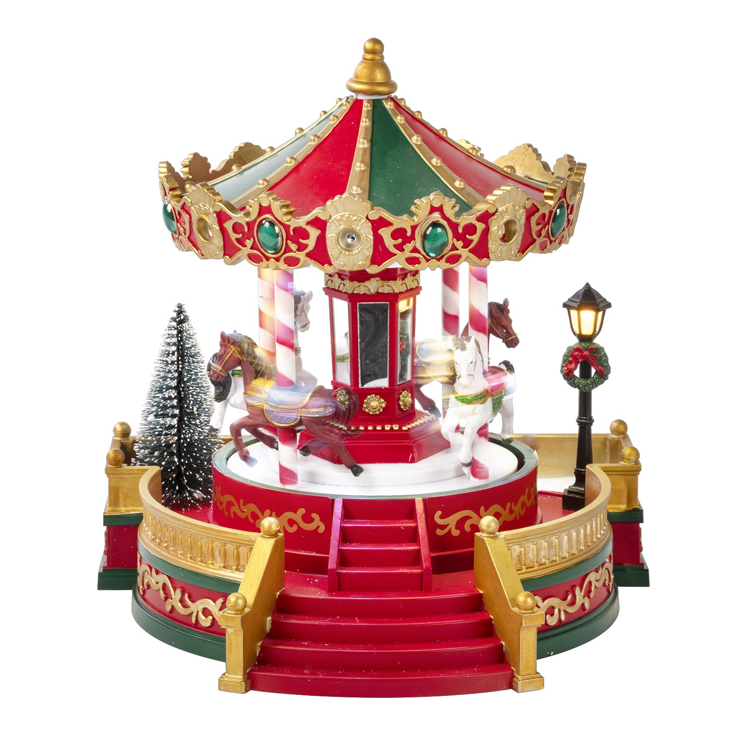 VESTIAMO CASA GRAN NATALE - Giostrina Natalizia con Musica e Luci LED - h23x22,3x20,5 cm