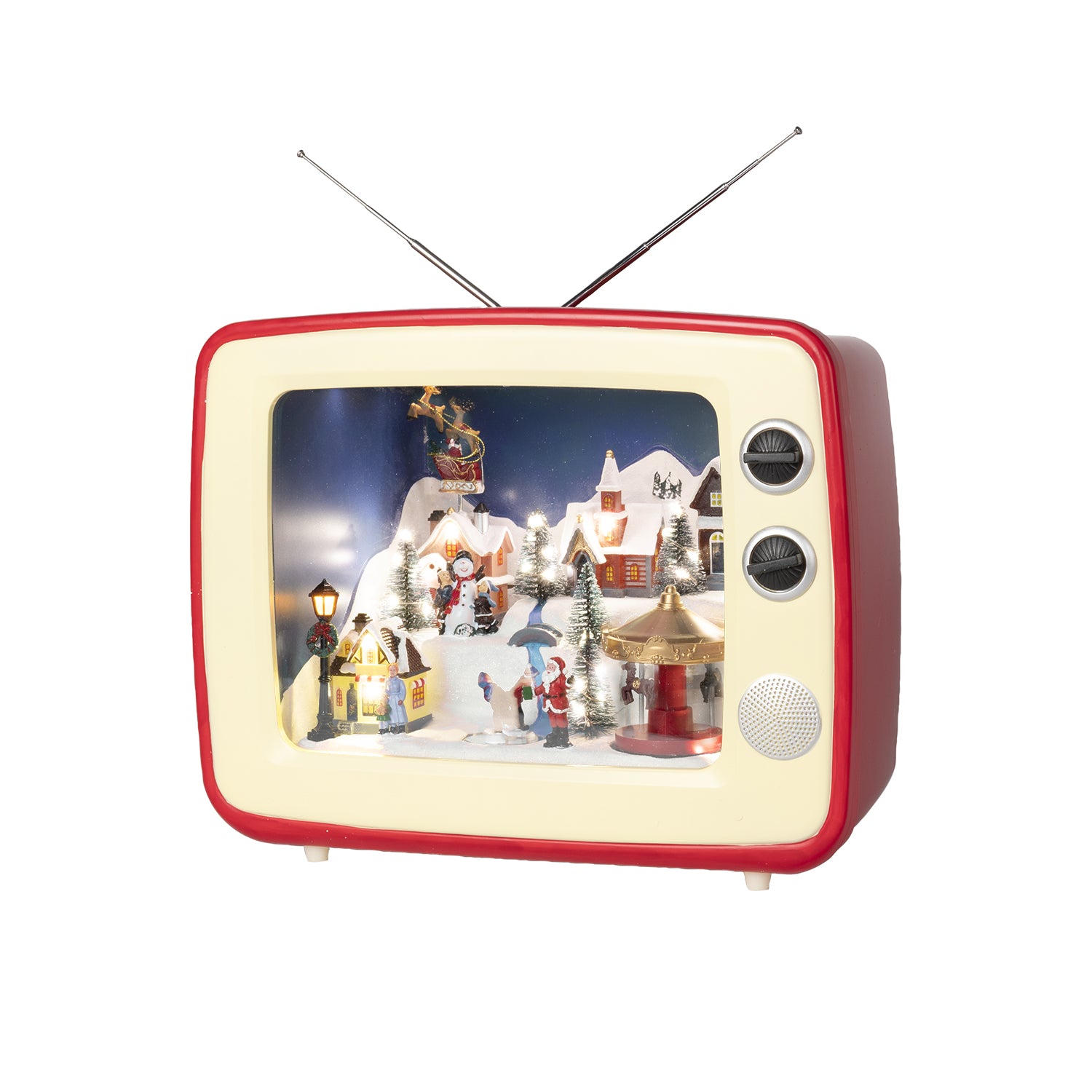 VESTIAMO CASA GRAN NATALE - Natale in TV con movimento e LED h23,2x38,3x31 cm