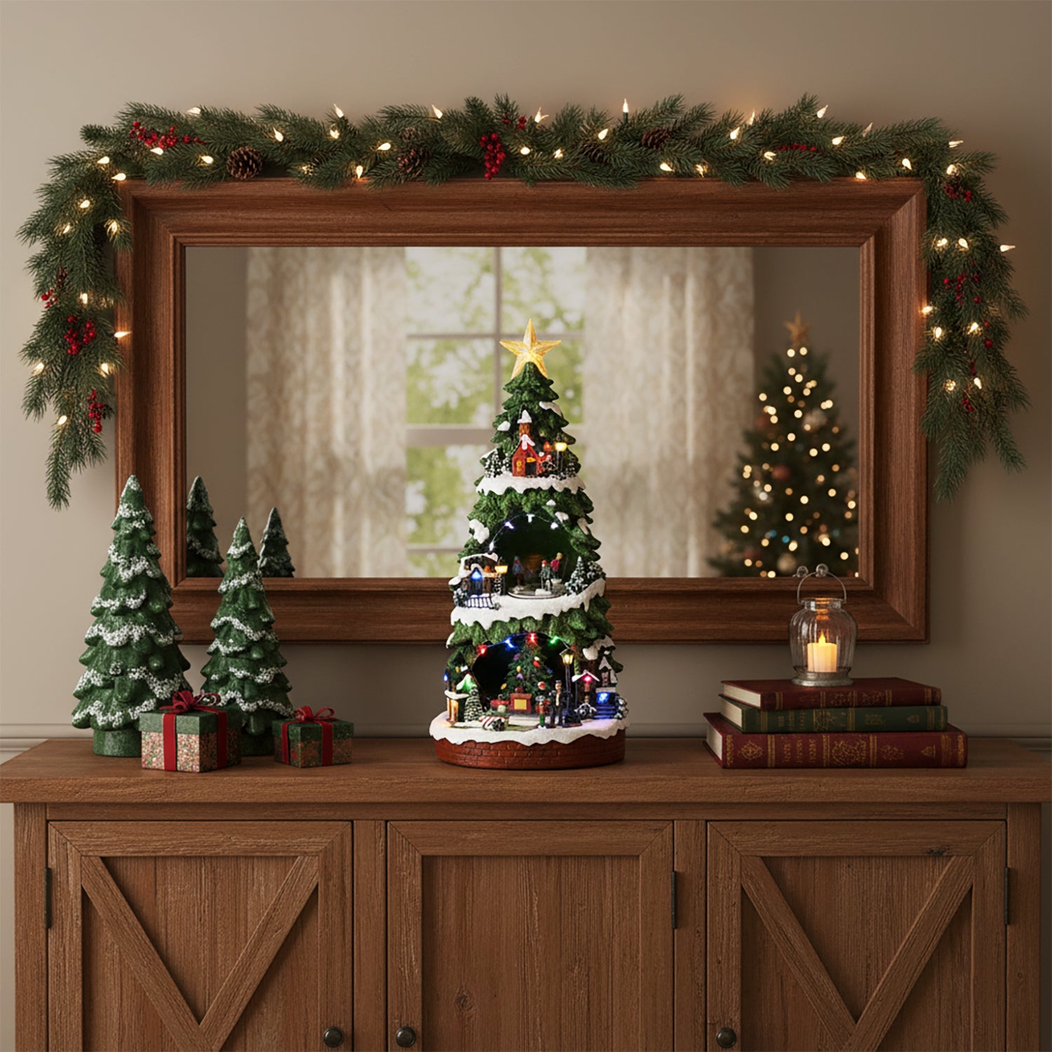 VESTIAMO CASA GRAN NATALE - L’Albero Innevato con Luci e Musica h51x27x25,5 cm