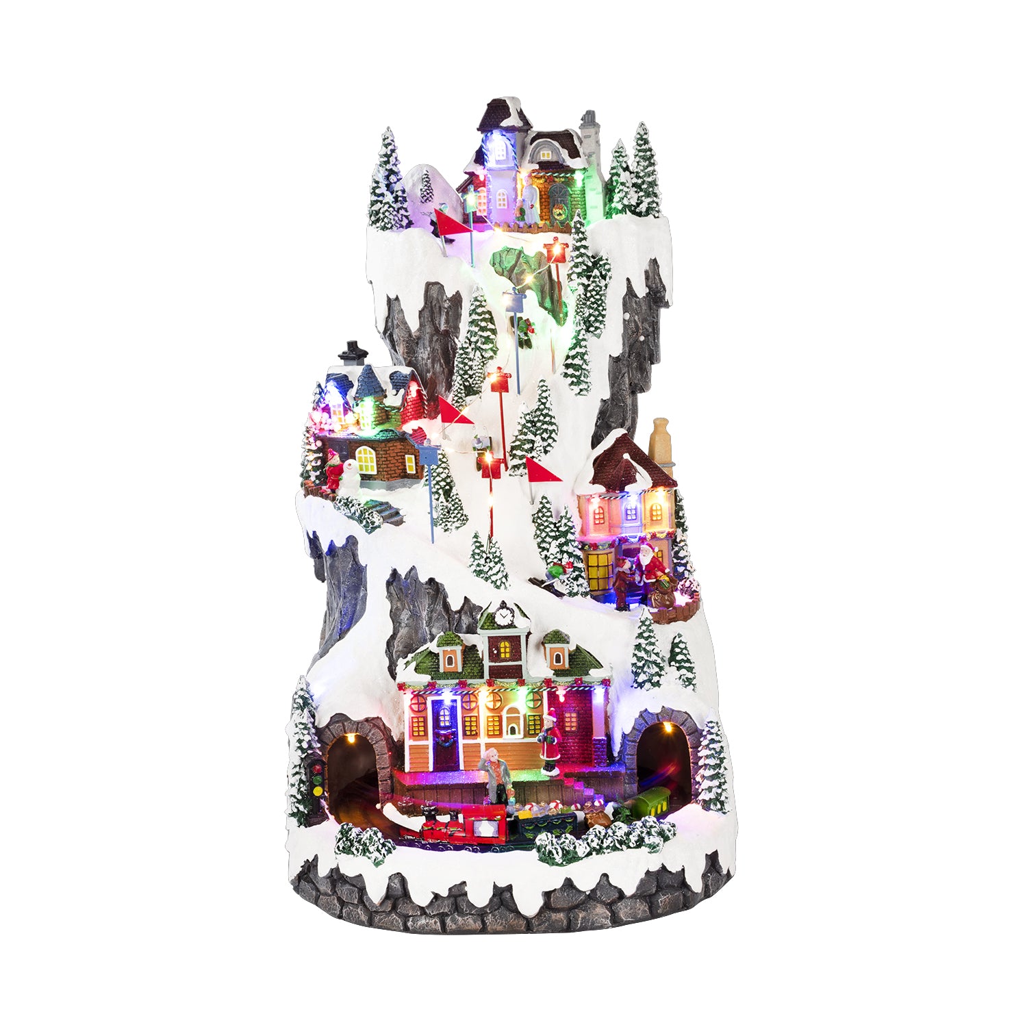 VESTIAMO CASA GRAN NATALE - Villaggio Natalizio con Pista Innevata e Luci LED h52x35x31 cm