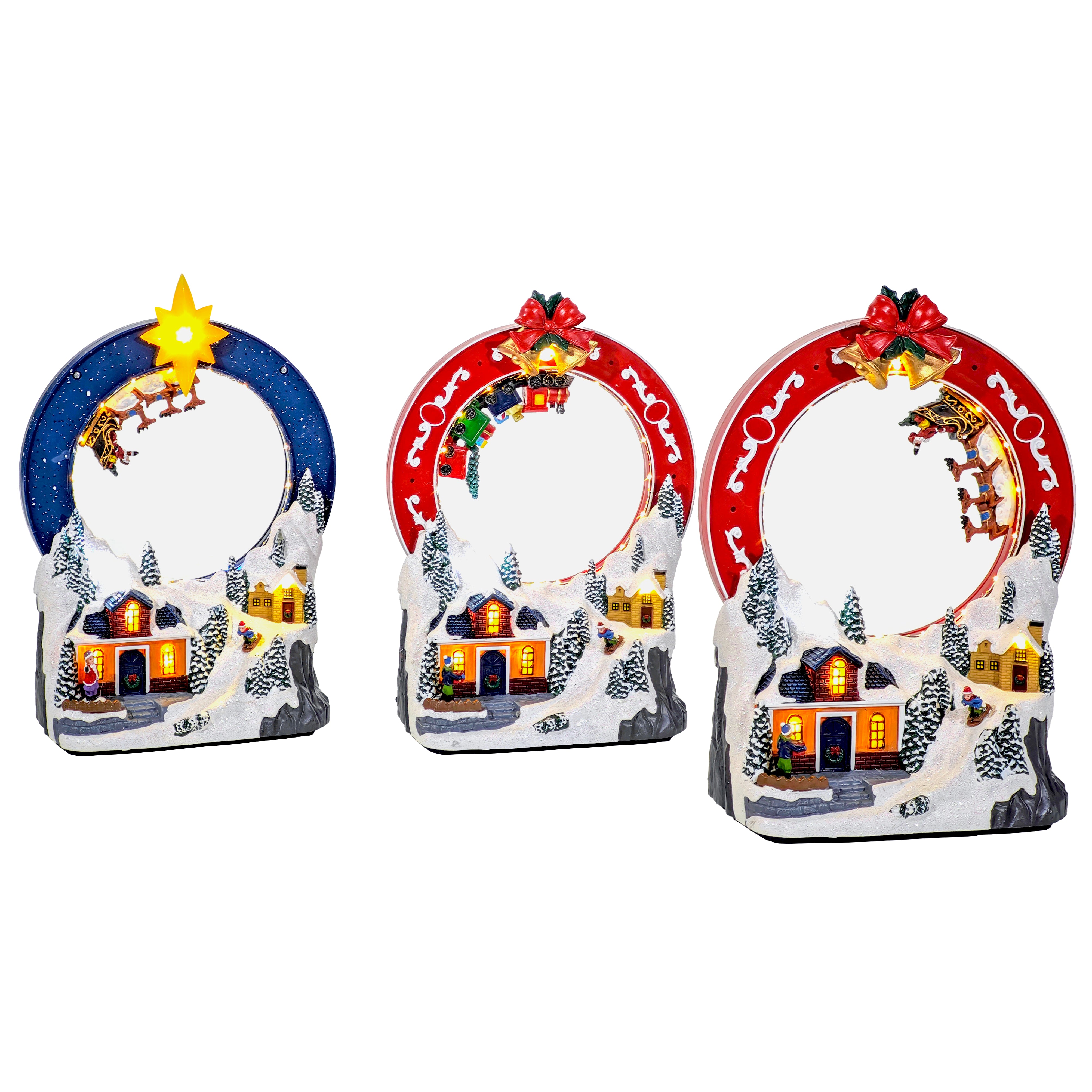 VESTIAMO CASA GRAN NATALE - Villaggio Natalizio Luminoso con Movimento e Musica a Batterie h28,5 cm