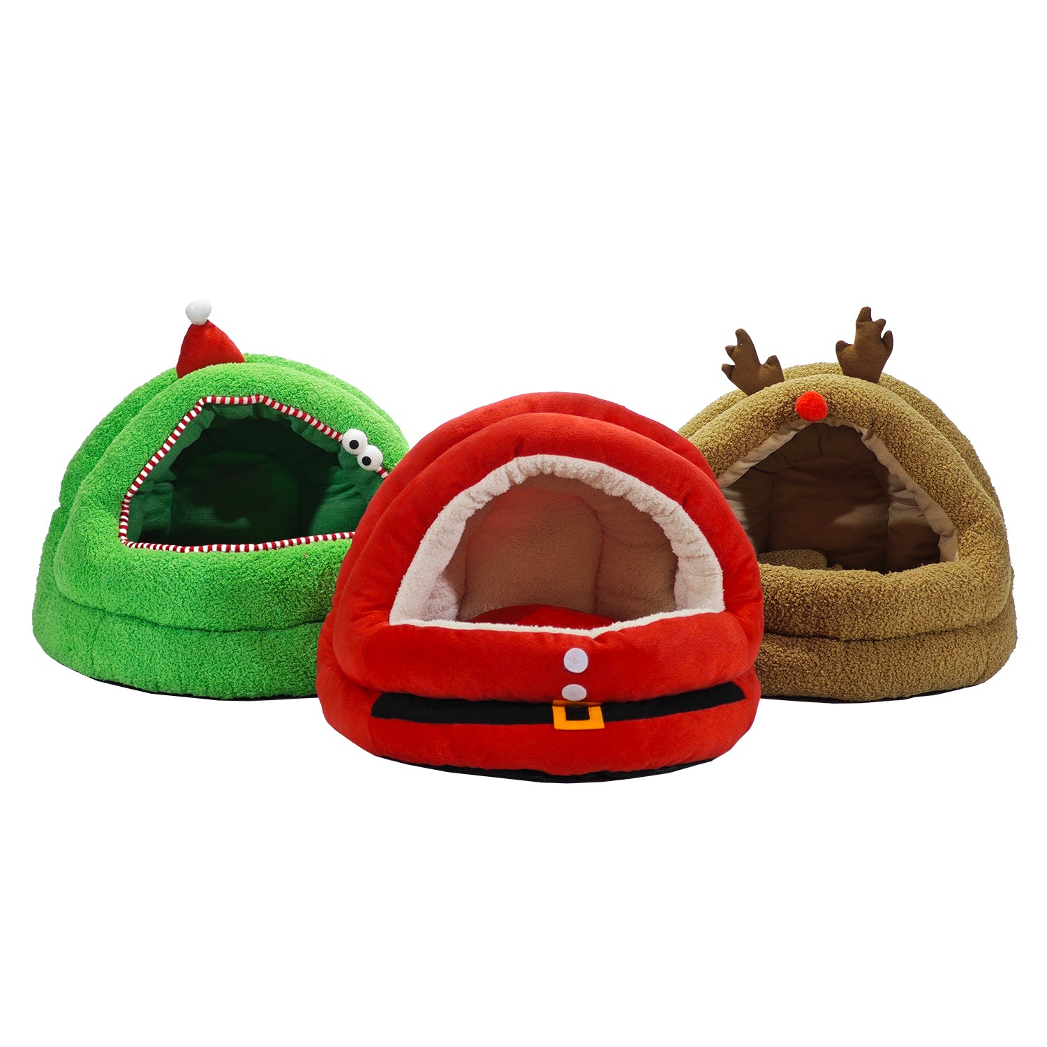 VESTIAMO CASA GRAN NATALE - Cuccia Natalizia Morbida per Cani e Gatti - h30x40x44 cm