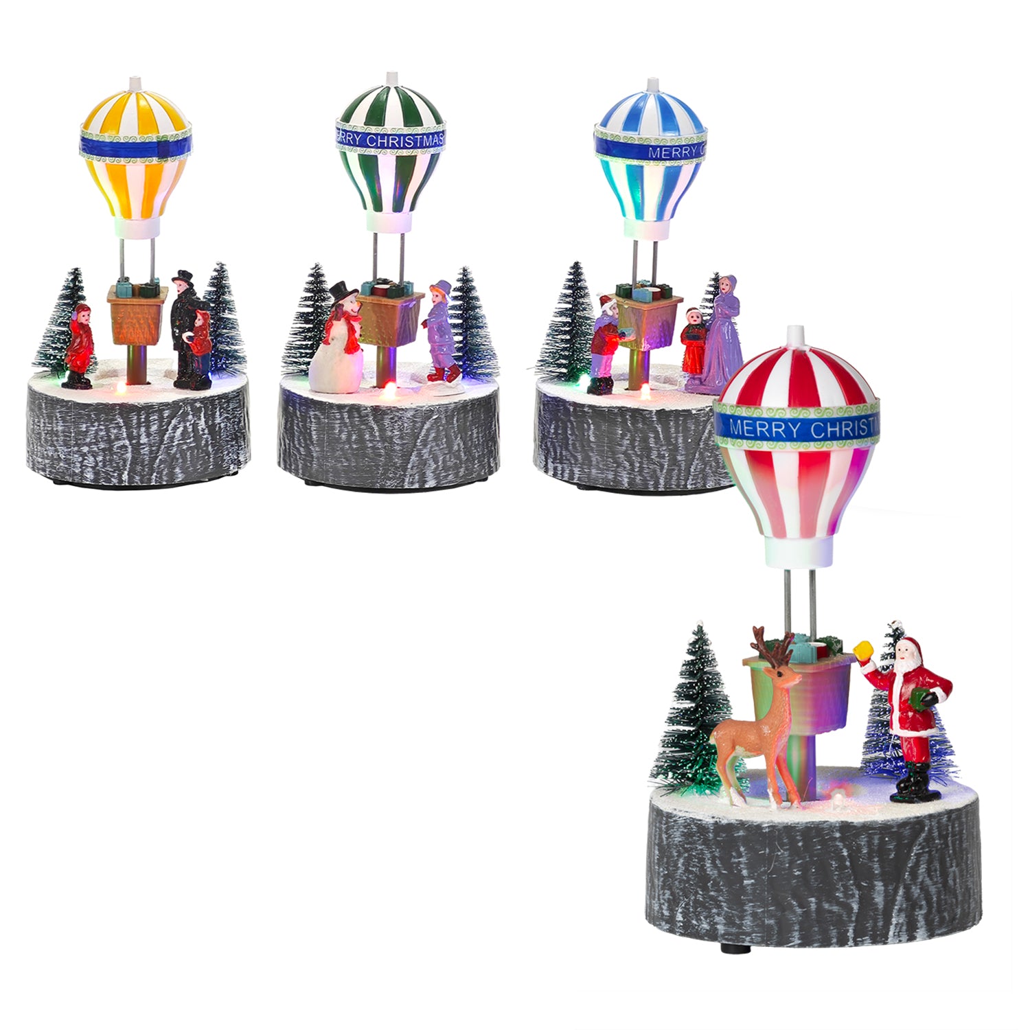 VESTIAMO CASA GRAN NATALE - Mongolfiera dei Regali Natalizia con Luci LED - h17 cm diametro 10 cm