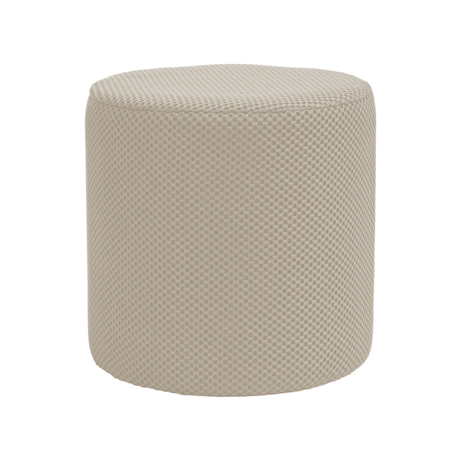 VESTIAMO CASA - Pouf Tessuto Beige - h35 cm diametro 34,5 cm