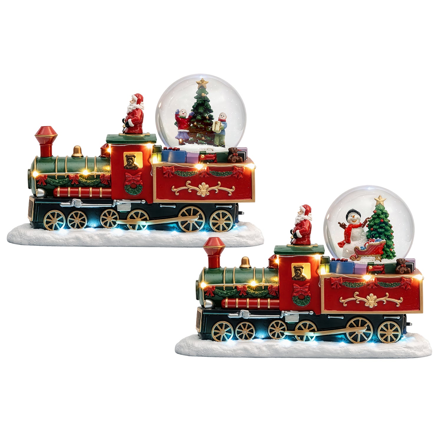 VESTIAMO CASA GRAN NATALE - Trenino Natalizio Luminoso Musicale a Batterie h19,5 cm