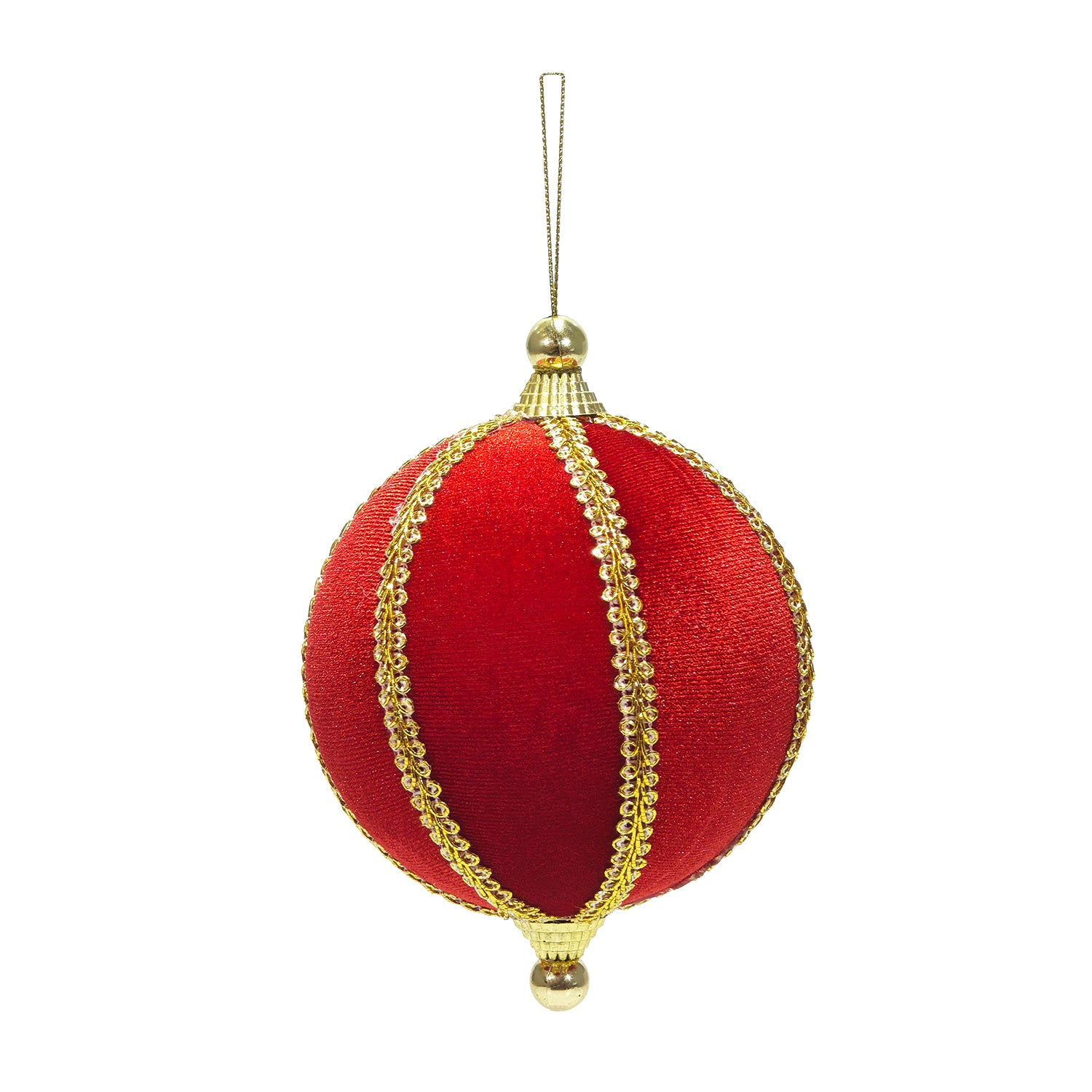 VESTIAMO CASA GRAN NATALE - Set 6 Palline di Natale Rosse con finiture Oro Infrangibili diametro 8 cm