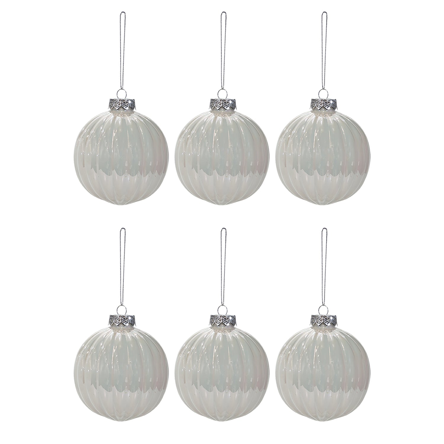 VESTIAMO CASA GRAN NATALE - Set 6 Palline di Natale Iridescenti diametro 8 cm