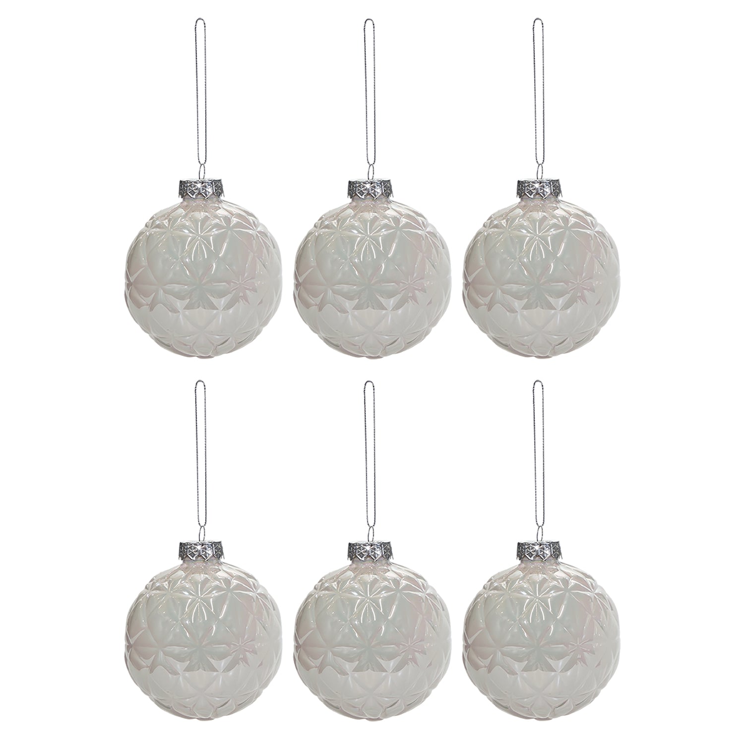 VESTIAMO CASA GRAN NATALE - Set 6 Palline di Natale Iridescenti diametro 8 cm