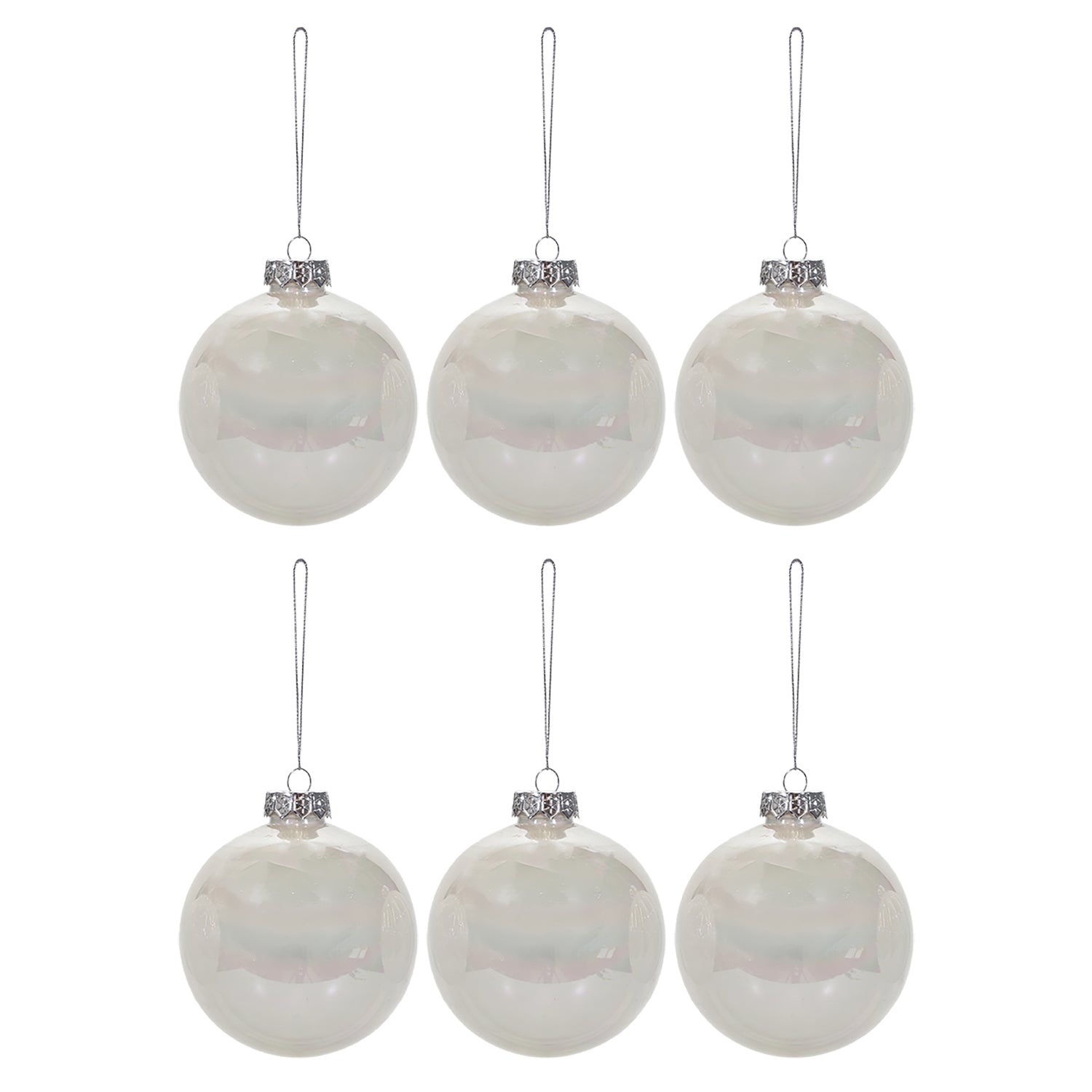 VESTIAMO CASA GRAN NATALE - Set 6 Palline di Natale Iridescenti diametro 8 cm