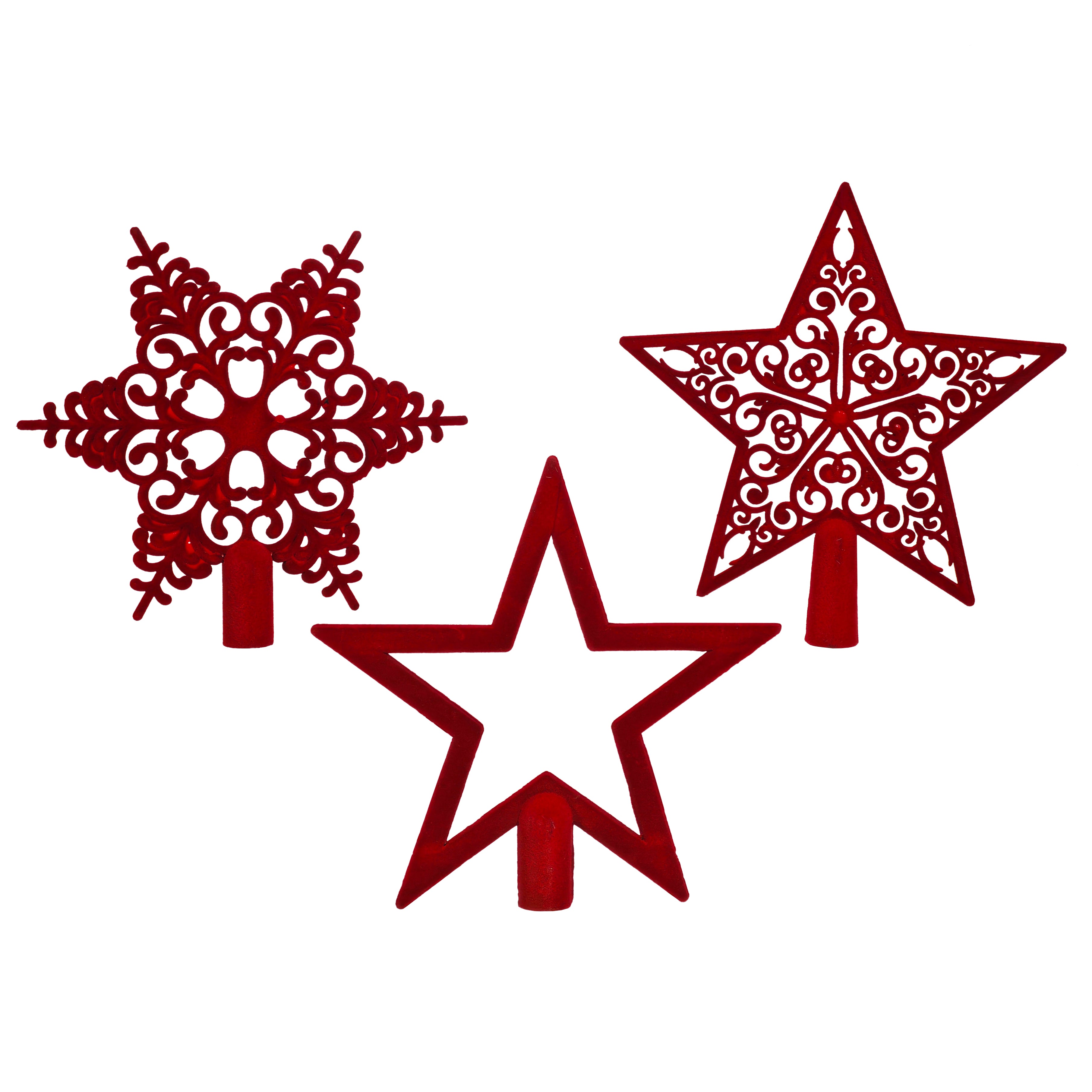 VESTIAMO CASA GRAN NATALE - Puntale Stella Natalizio Rosso 20x20 cm