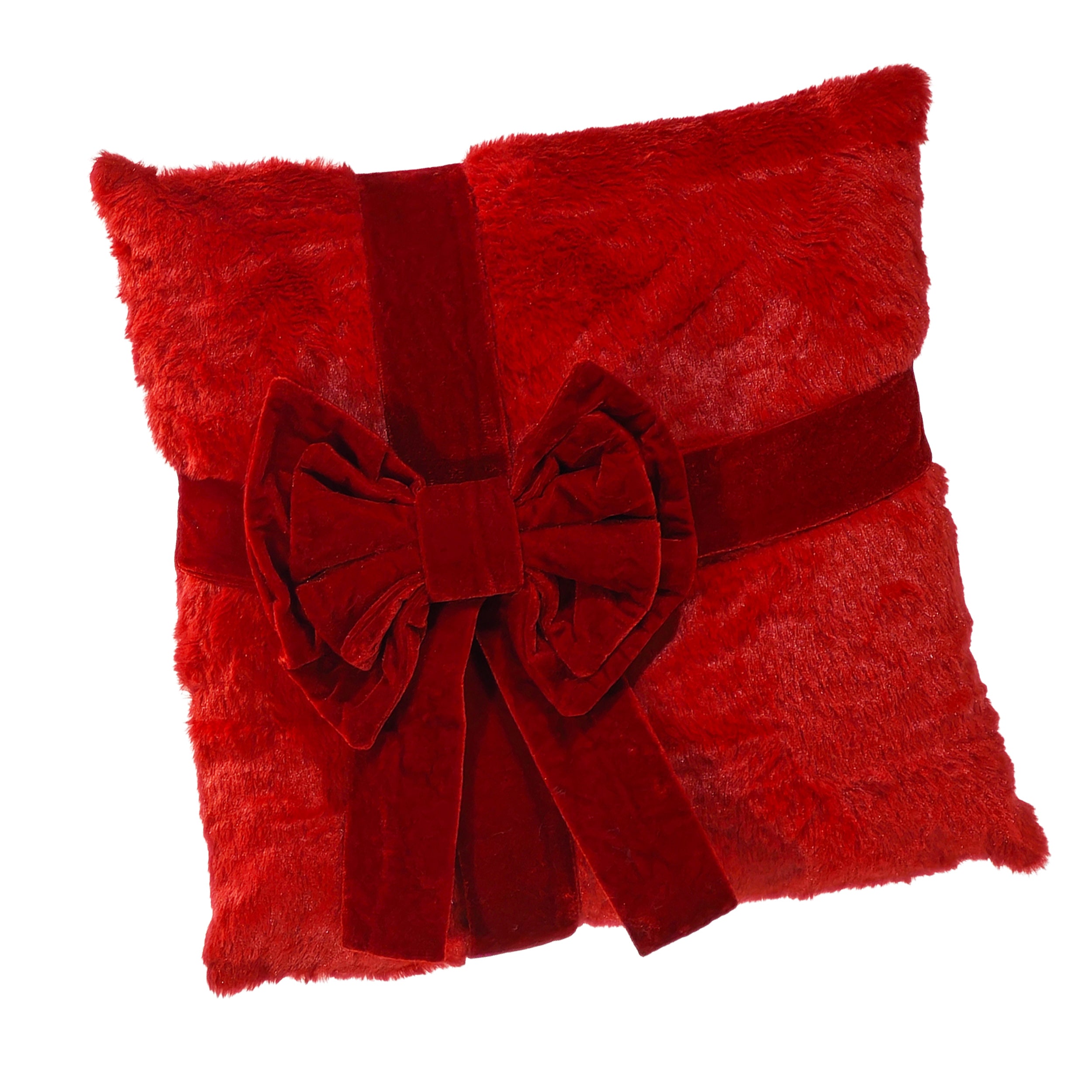 VESTIAMO CASA GRAN NATALE - Cuscino Natalizio con Fiocco sfoderabile 42x42 cm