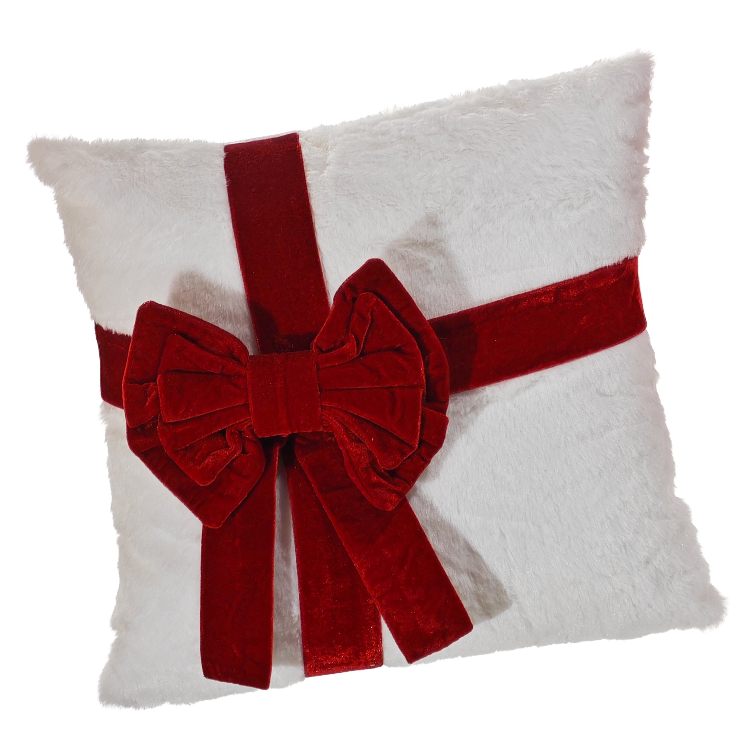 VESTIAMO CASA GRAN NATALE - Cuscino Natalizio con Fiocco sfoderabile 42x42 cm