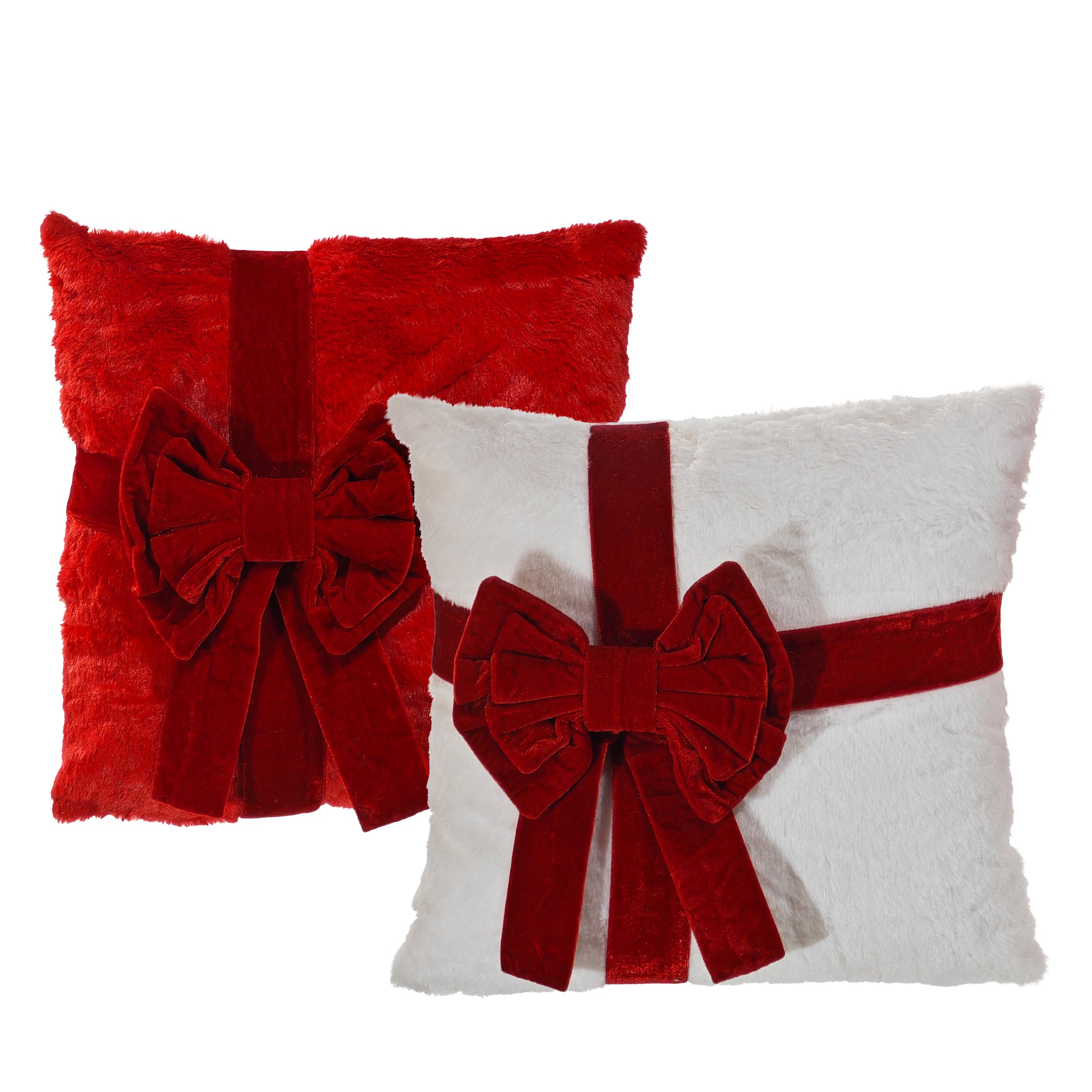 VESTIAMO CASA GRAN NATALE - Cuscino Natalizio con Fiocco sfoderabile 42x42 cm