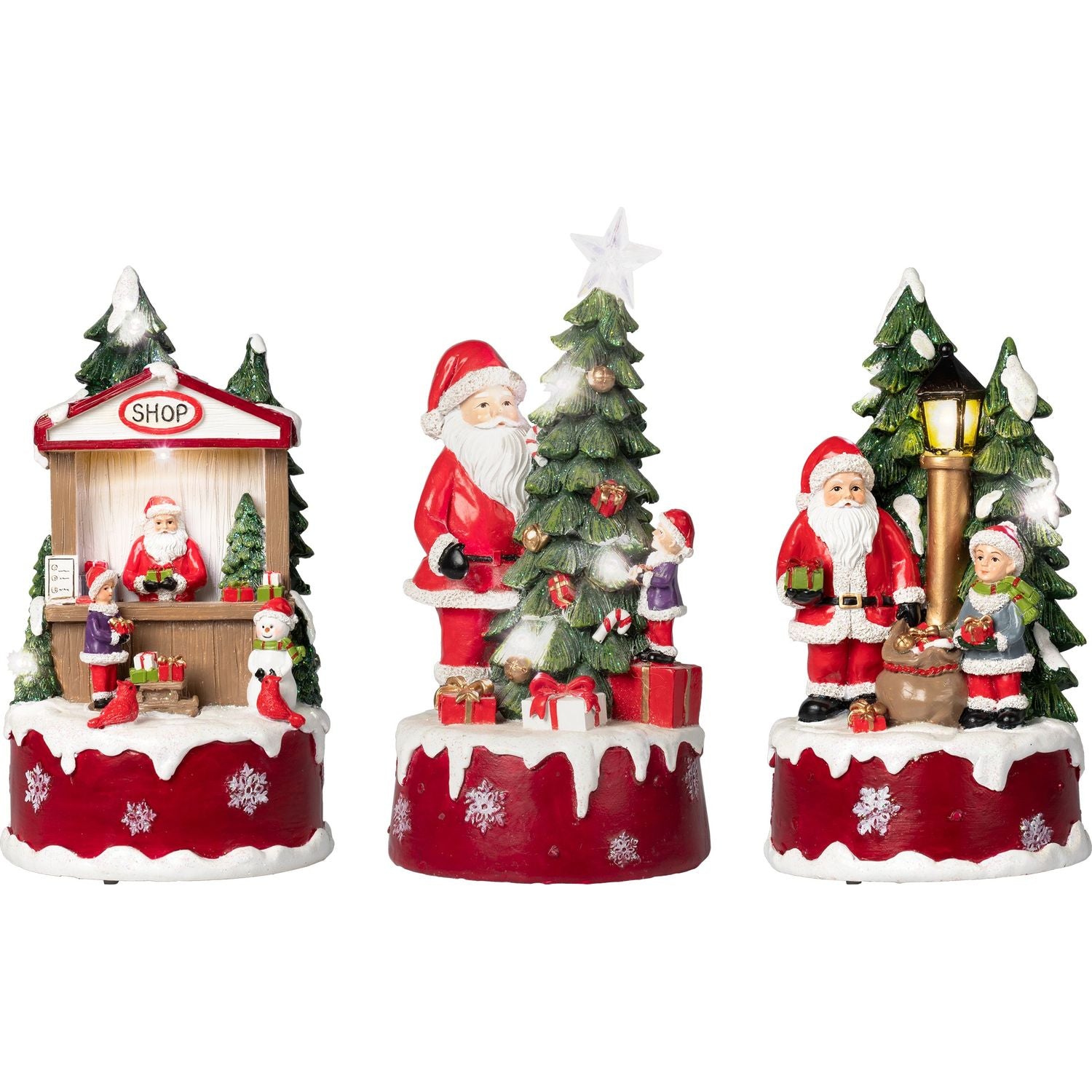 VESTIAMO CASA GRAN NATALE - Carillon Babbo Natale Luminoso - h22 cm diametro 12 cm