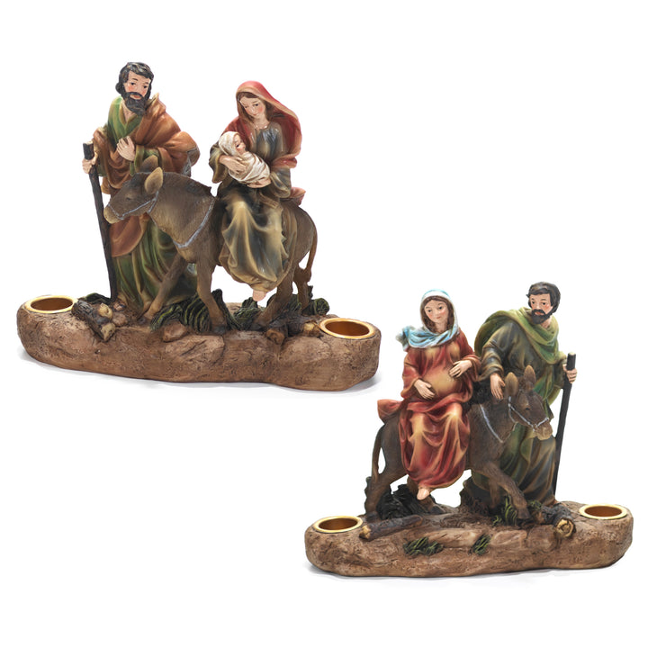 VESTIAMO CASA GRAN NATALE - Natività Presepe con portacandela - h16x18x6,3 cm