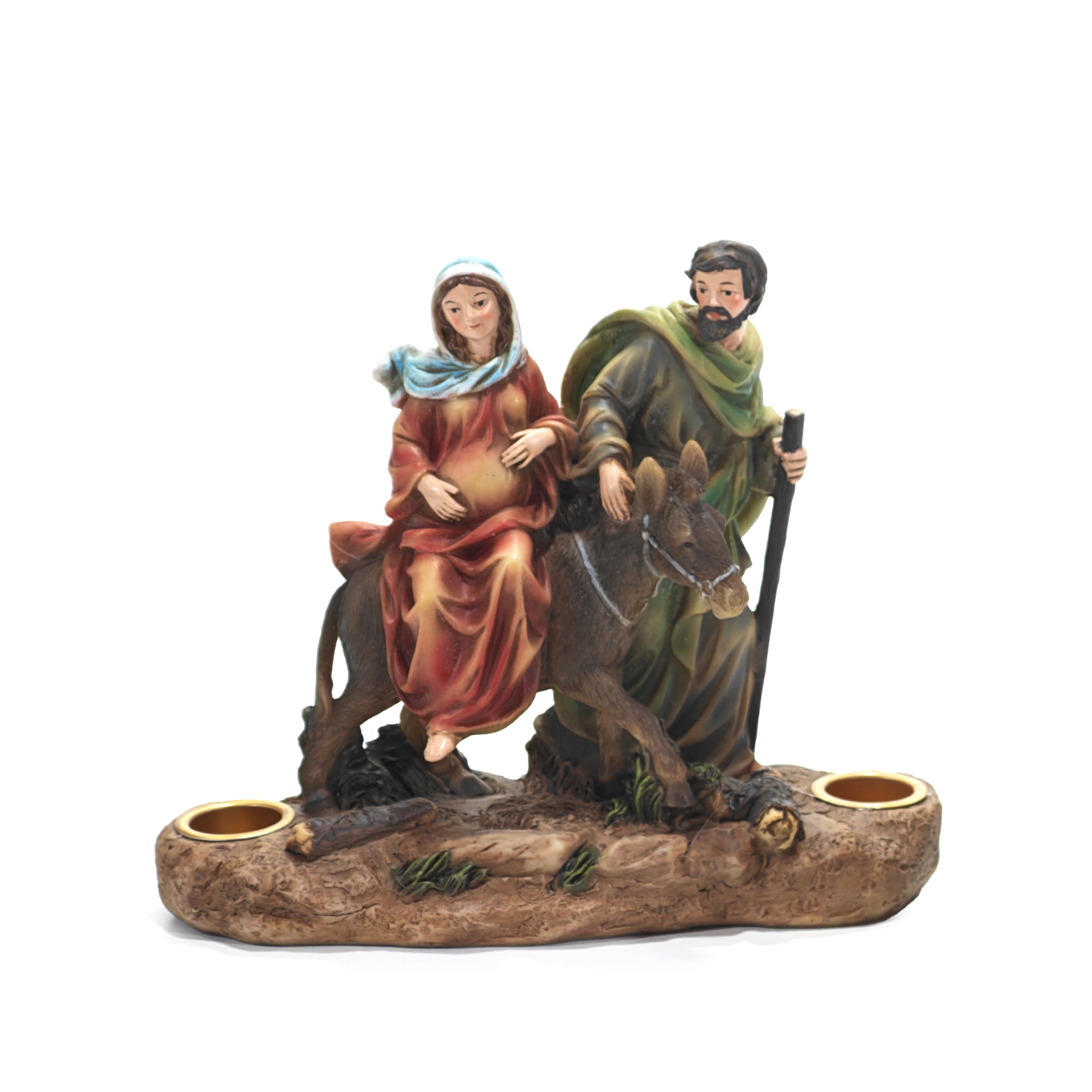 VESTIAMO CASA GRAN NATALE - Natività Presepe con portacandela - h16x18x6,3 cm