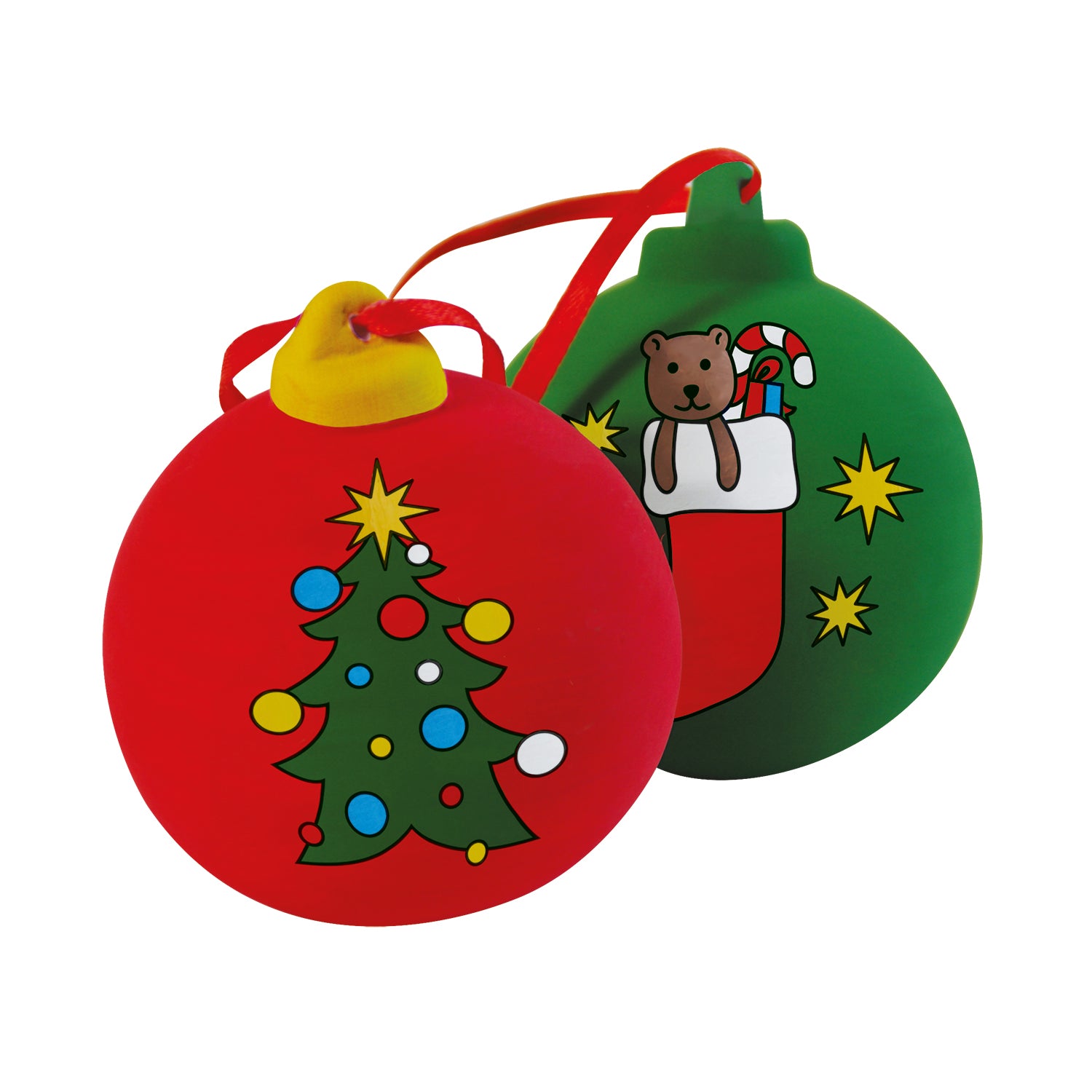 VESTIAMO CASA GRAN NATALE - Kit Natalizio da Dipingere con 3 Appendiini in Gesso, 6 Colori e Pennello