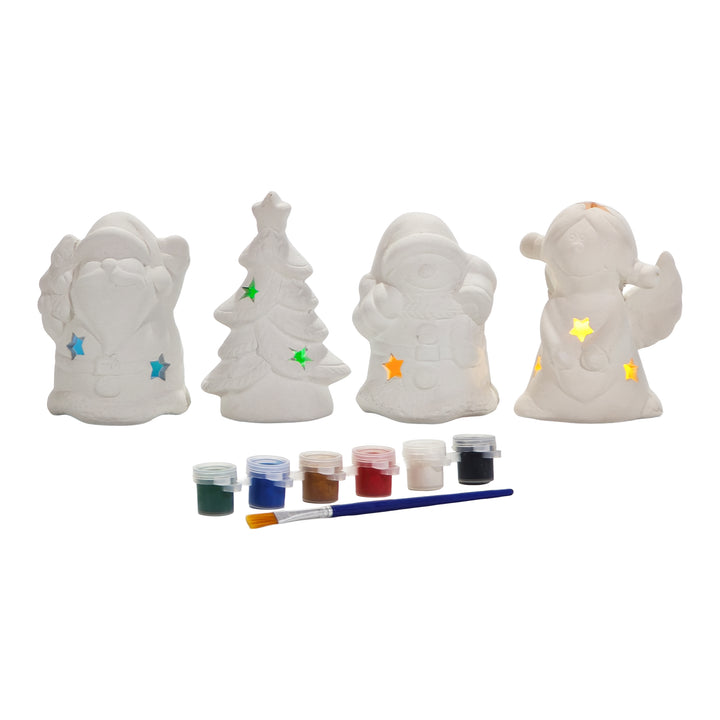 VESTIAMO CASA GRAN NATALE - Kit Natalizio da Dipingere Luminoso per decorare personaggi di Natalizi