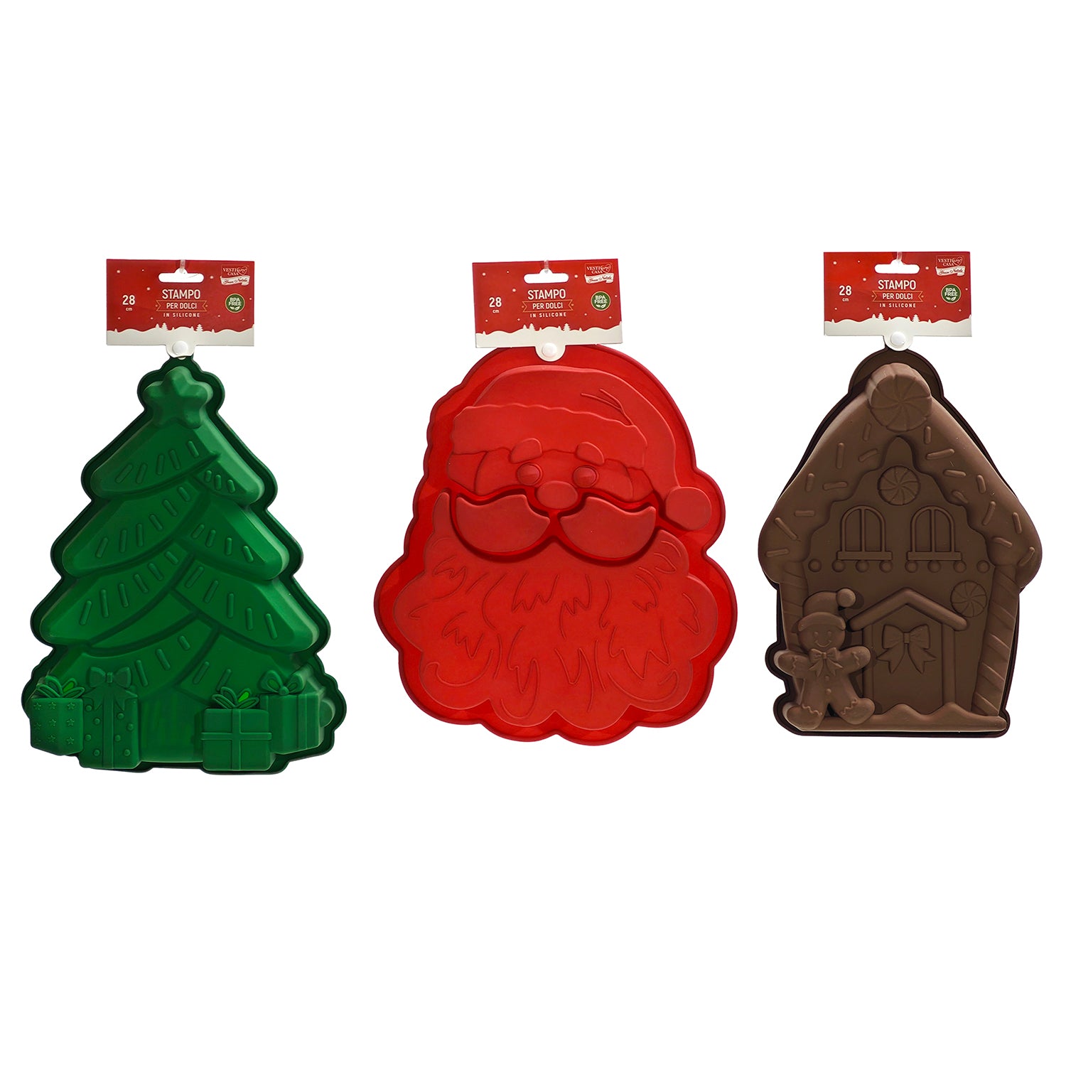 VESTIAMO CASA GRAN NATALE - Stampo per Dolci Natalizi Silicone h28cm