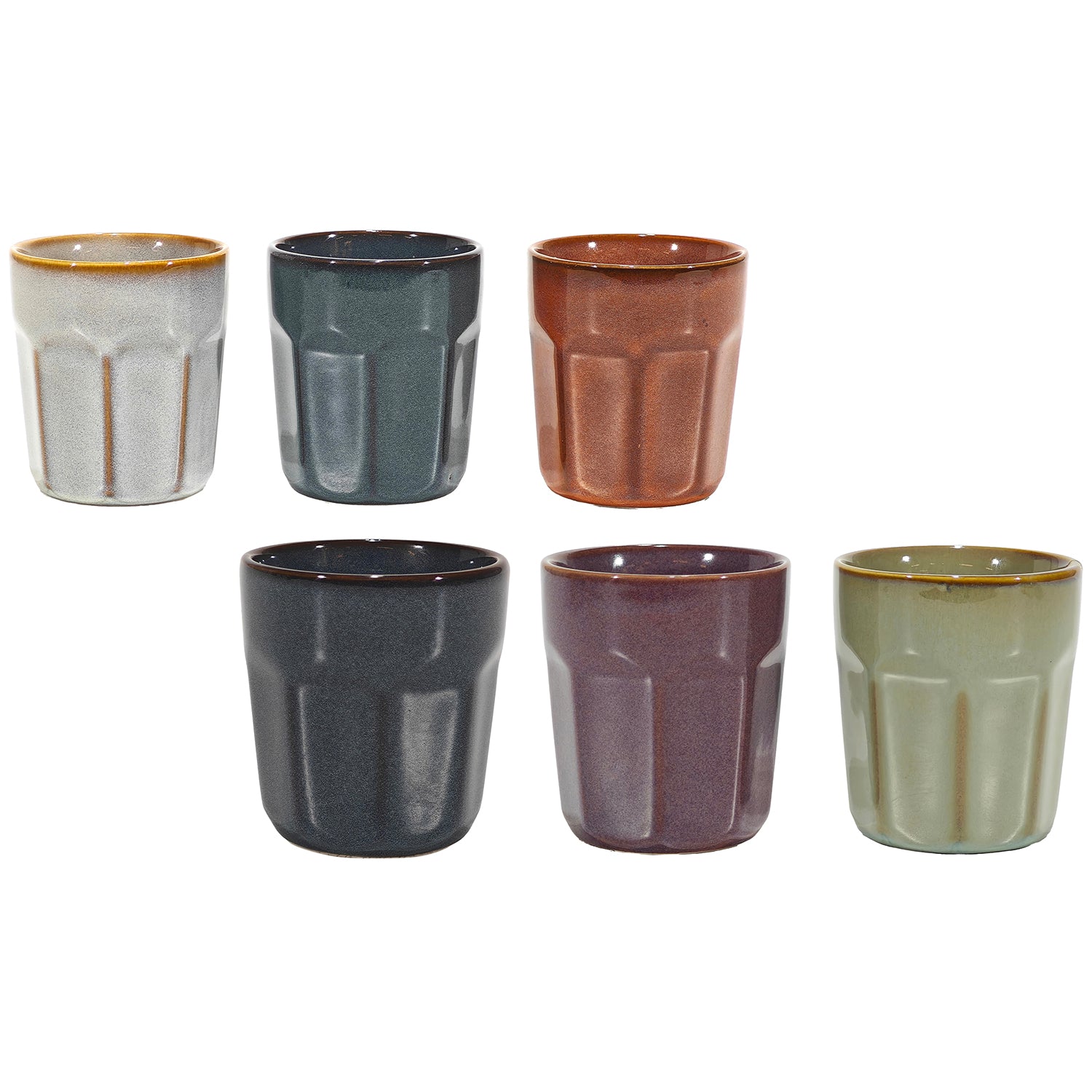 GUSTO CASA - Bicchieri in stoneware Linea Reactive Multicolor 33 cl - set 6 pezzi