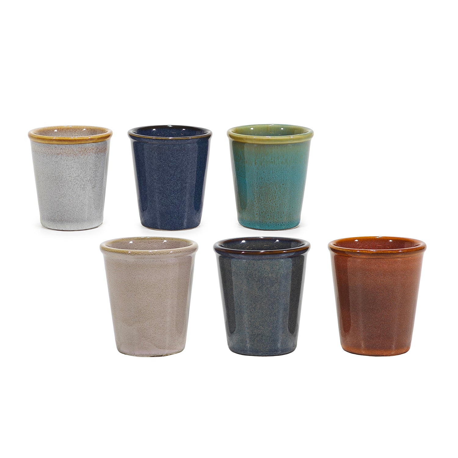 GUSTO CASA - Tazzine da caffè in stoneware Linea Reactive Multicolor 11 cl - set 6 pezzi