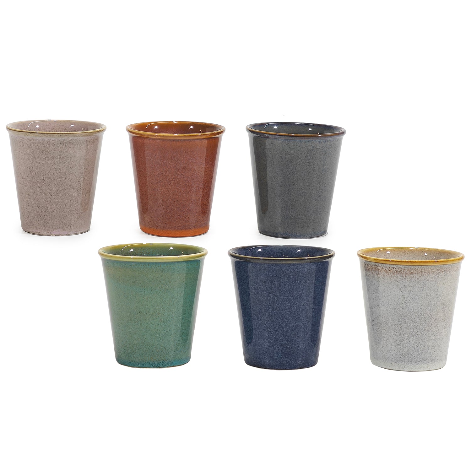 GUSTO CASA - Bicchieri in stoneware Linea Reactive Multicolor 23 cl - set 6 pezzi