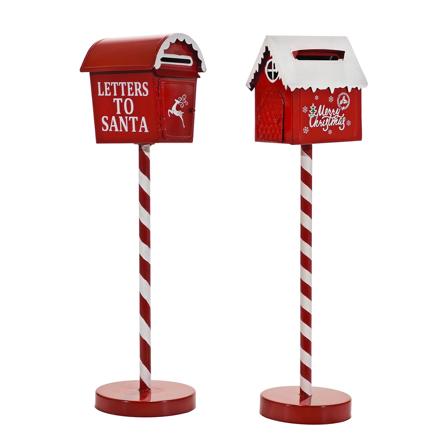 VESTIAMO CASA GRAN NATALE - Cassetta Postale Natalizia Rossa e Bianca h51x14x14 cm