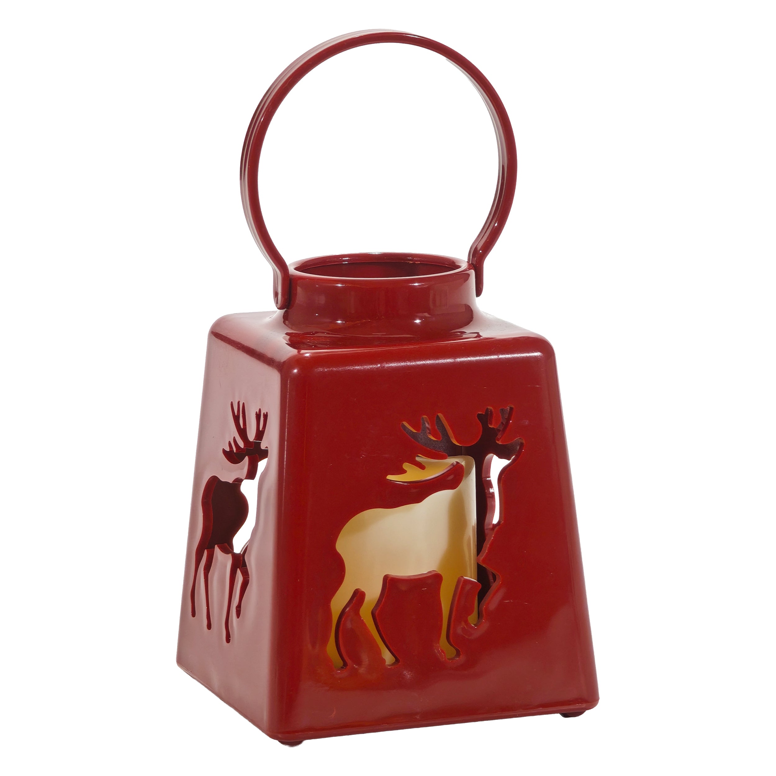 DICTROLUX - Lanterna Natalizia con Candela Luminosa Led h13,5 cm