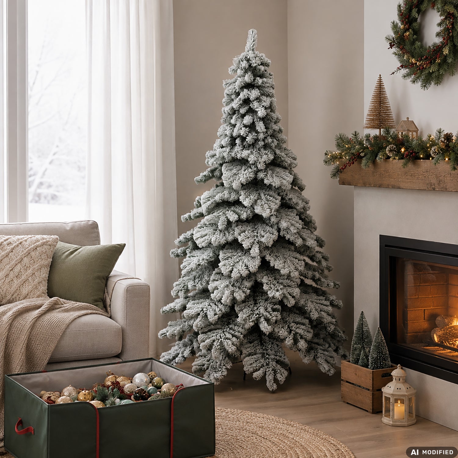 VESTIAMO CASA GRAN NATALE - Albero di Natale Artificiale Balcani Innevato - h180 cm diametro alla base 114 cm