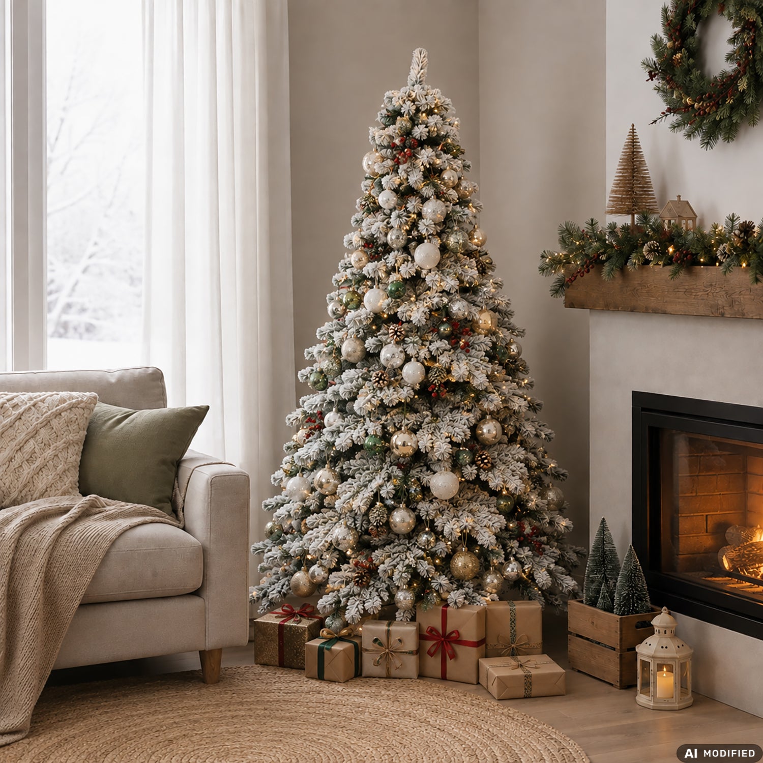 VESTIAMO CASA GRAN NATALE - Albero di Natale Artificiale Balcani Innevato - h180 cm diametro alla base 114 cm