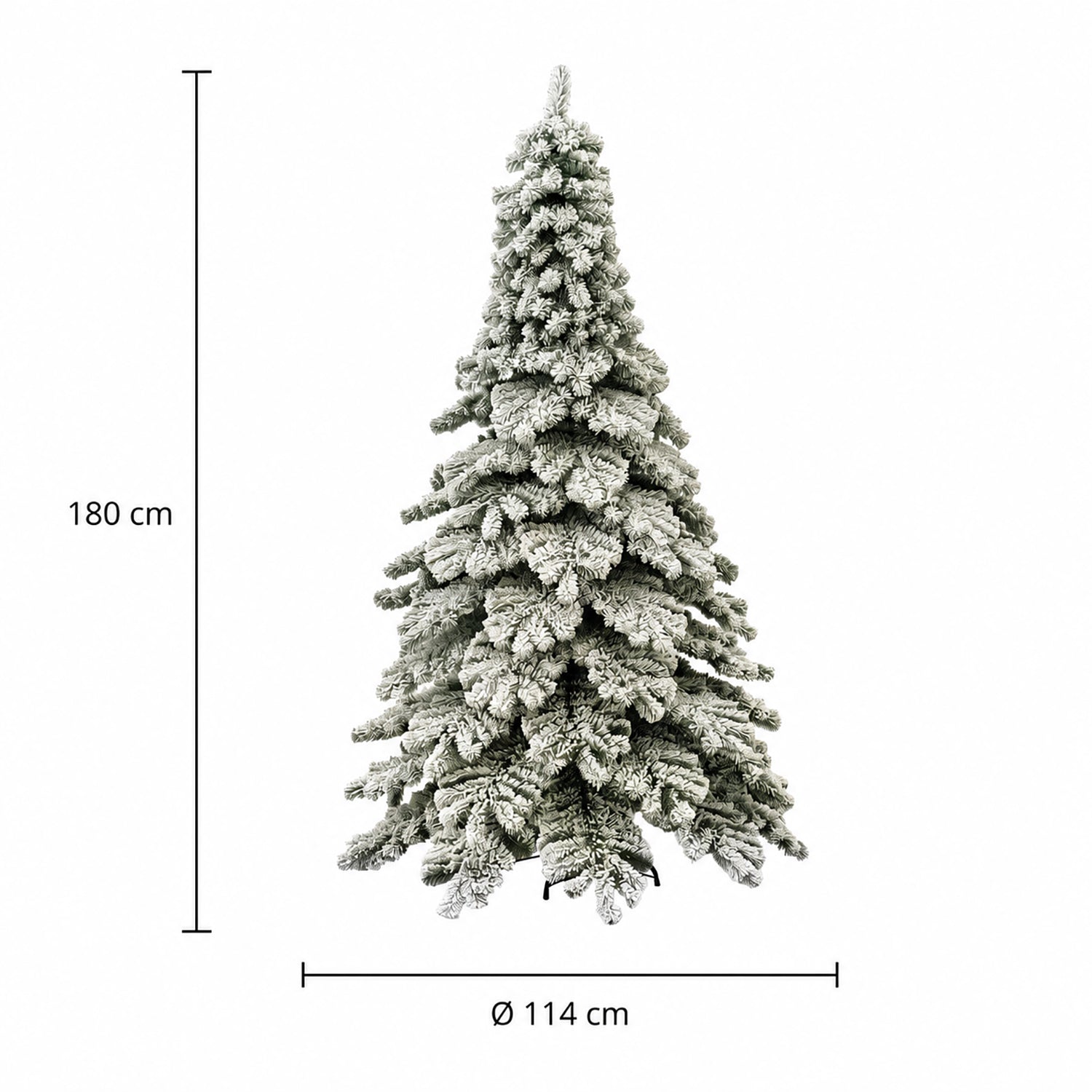 VESTIAMO CASA GRAN NATALE - Albero di Natale Artificiale Balcani Innevato - h180 cm diametro alla base 114 cm