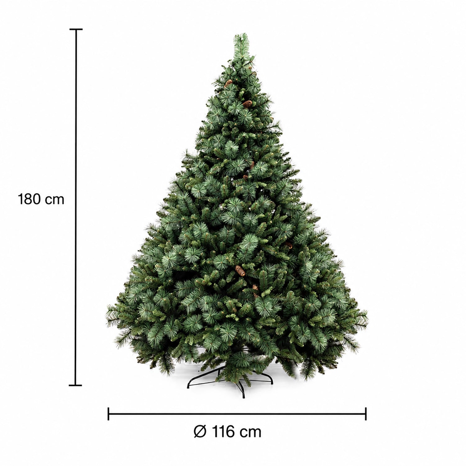 VESTIAMO CASA GRAN NATALE - Albero di Natale Artificiale Broad Peak - h180 cm diametro alla base 116 cm