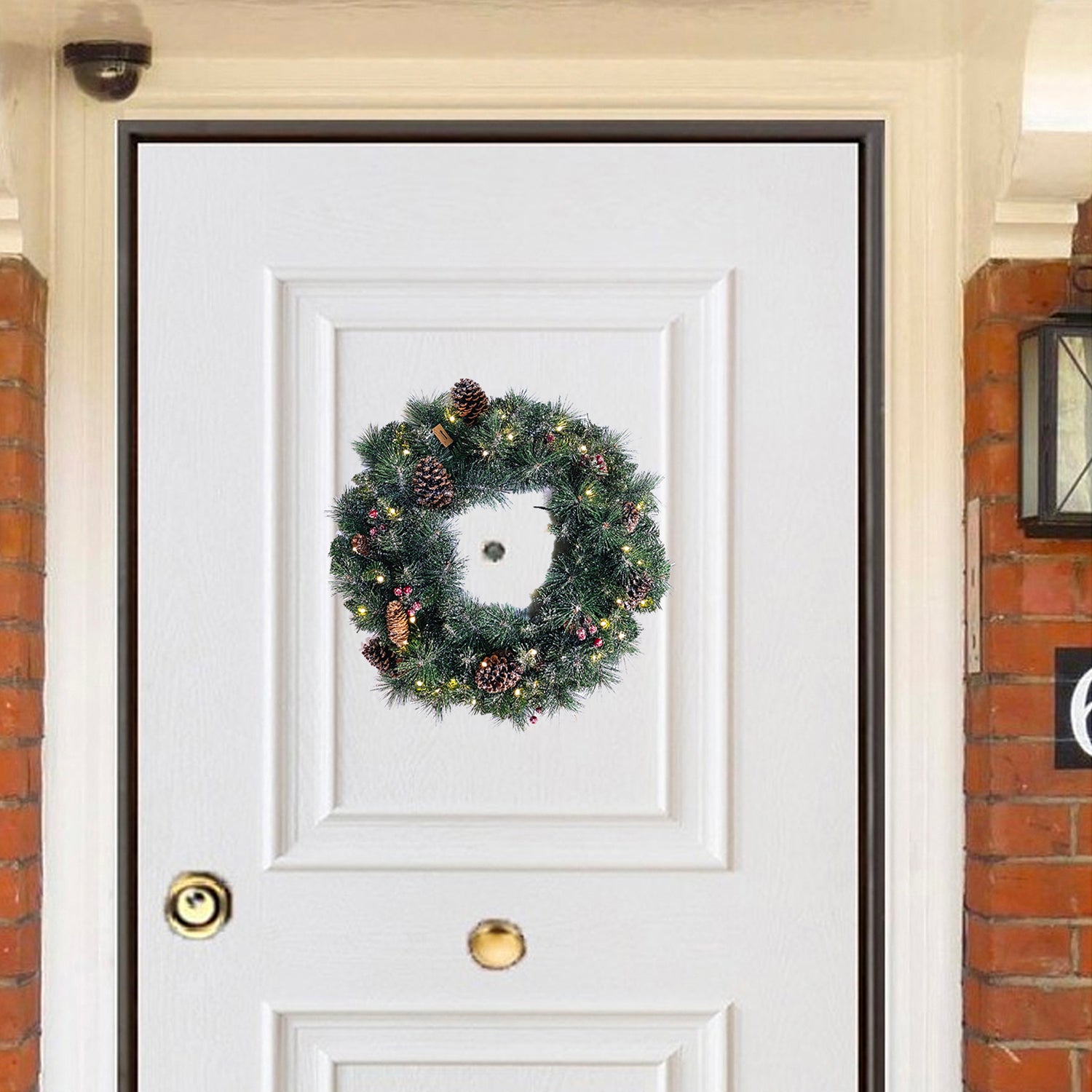 DICTROLUX - Ghirlanda Natalizia Luminosa 35 Led Bianco Caldo - diametro 60 cm