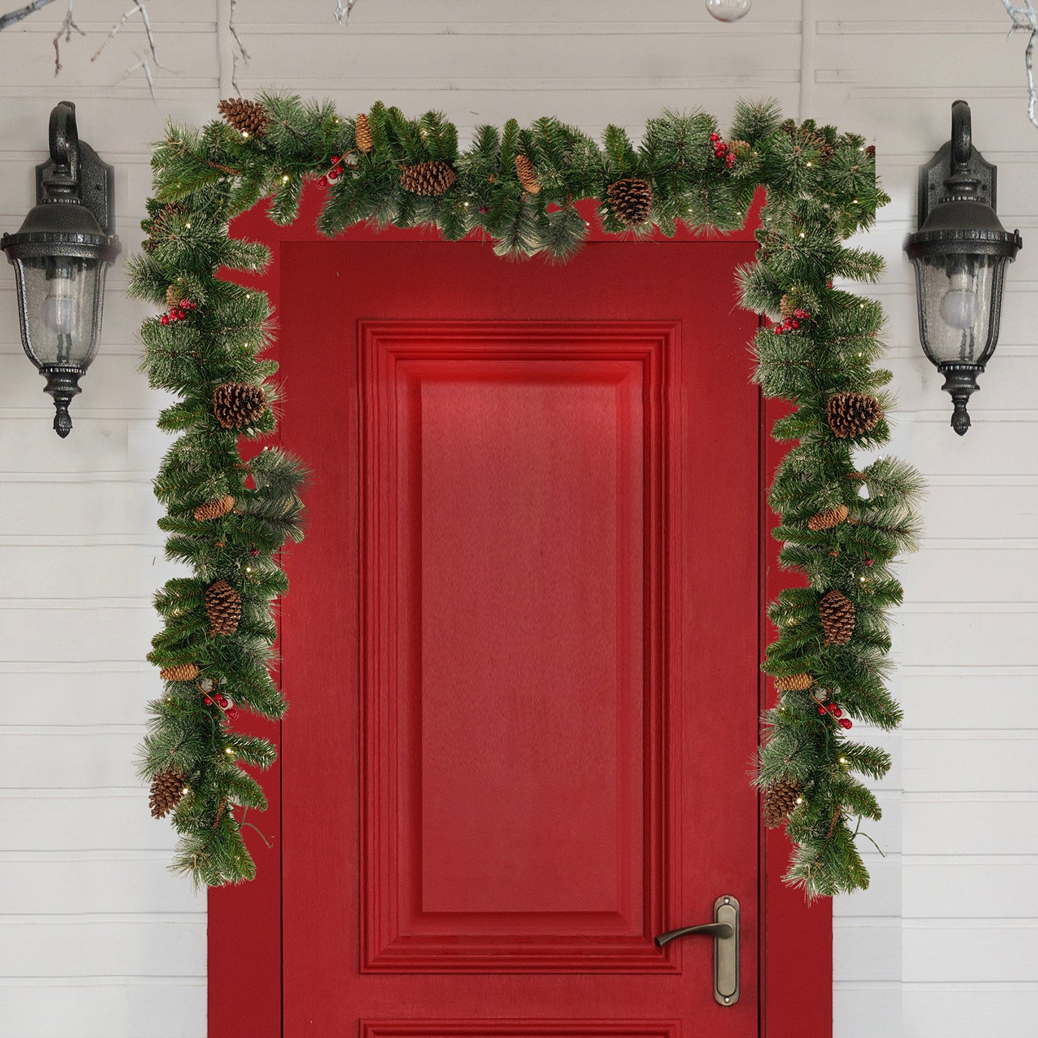 DICTROLUX - Ghirlanda Natalizia Luminosa 50 Led Bianco Caldo - Lunghezza 270 cm