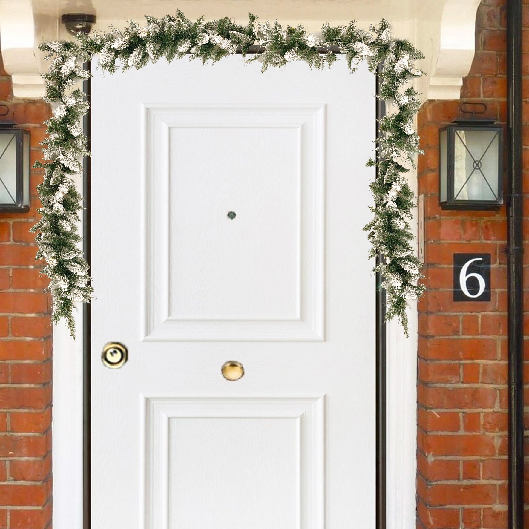 DICTROLUX - Ghirlanda Natalizia Innevata Luminosa 50 Led Bianco Caldo - Lunghezza 270 cm