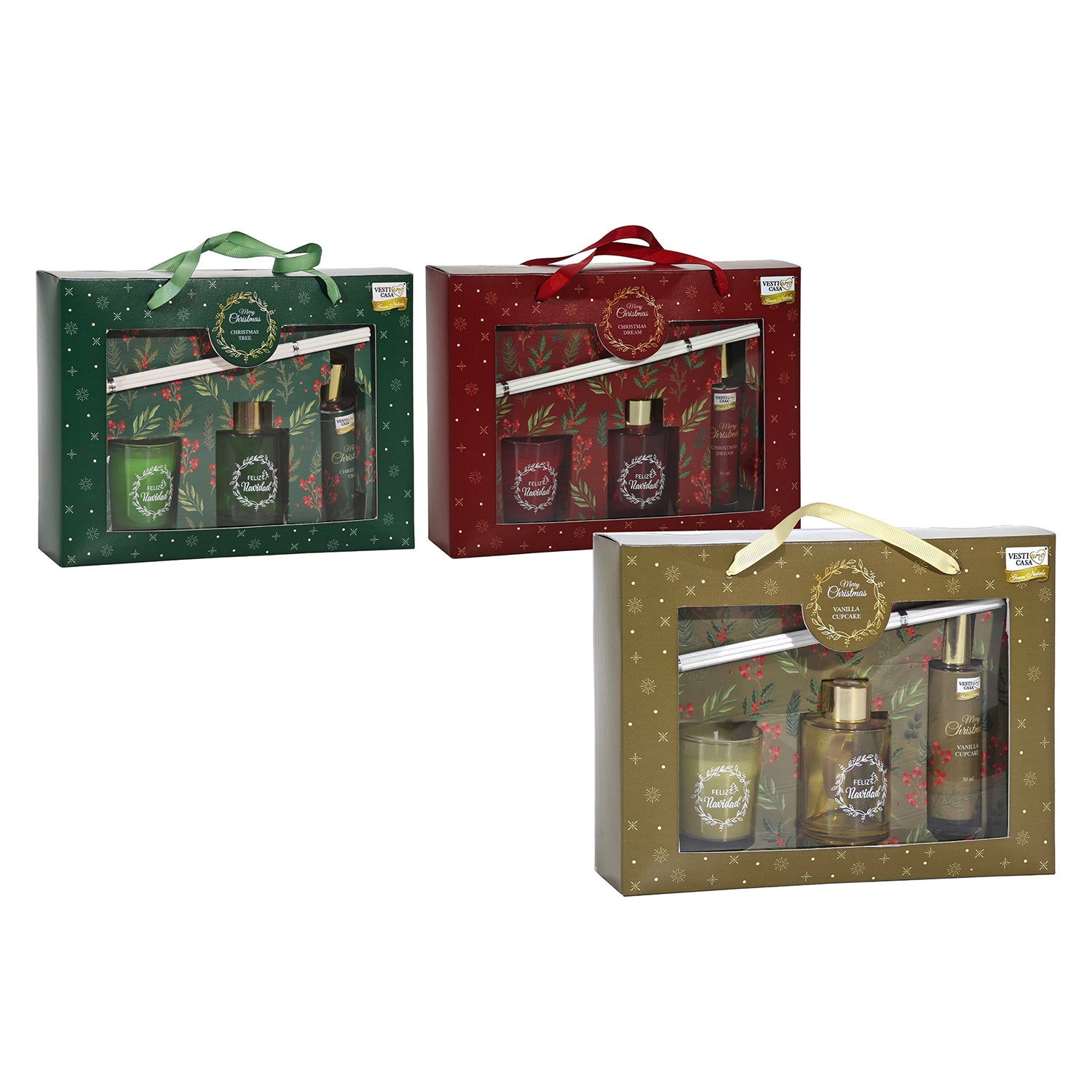 VESTIAMO CASA GRAN NATALE - Set Fragranza Ambiente Natalizio Diffusore, Candela e Spray