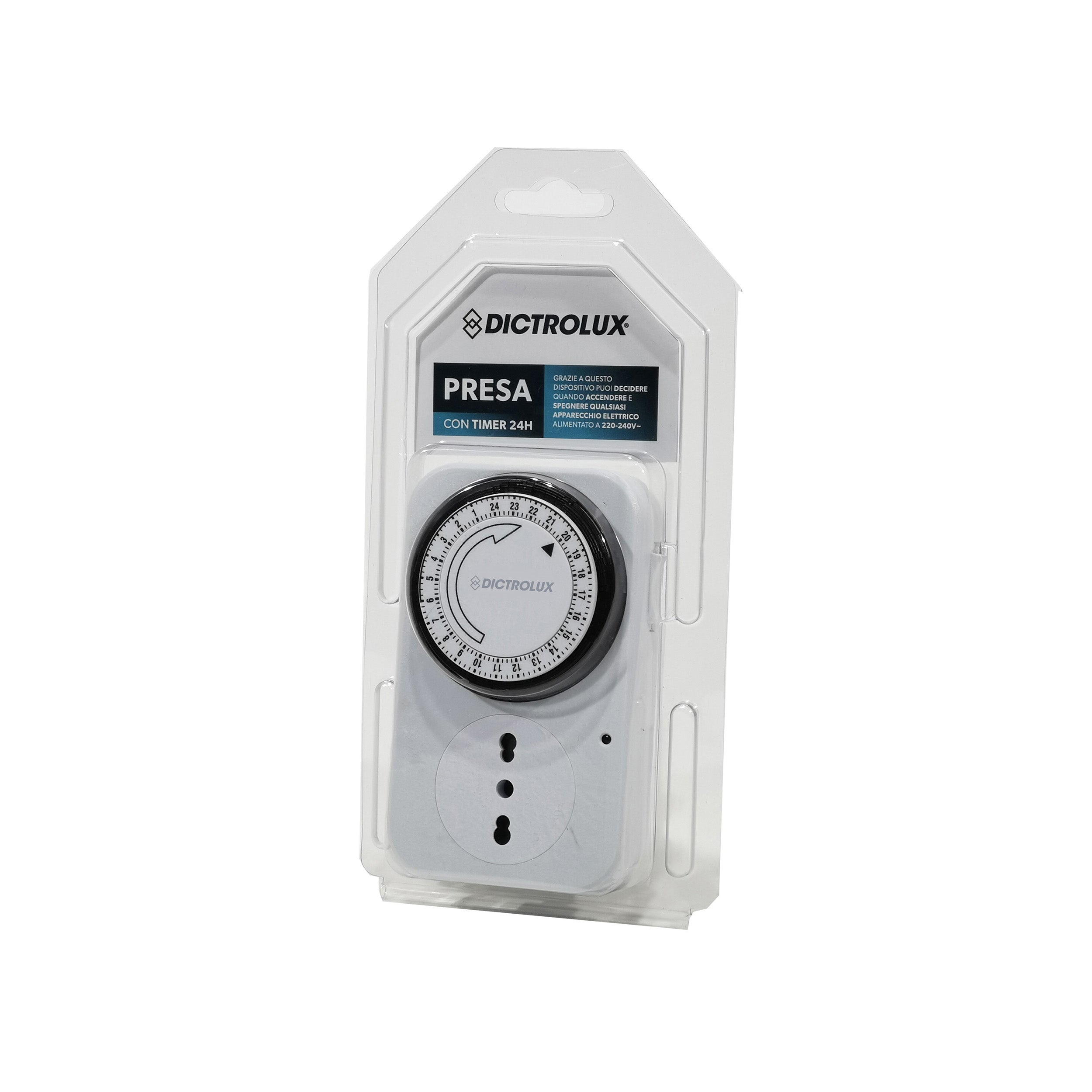 DICTROLUX - Presa con Timer Meccanico 24 Ore 3000W