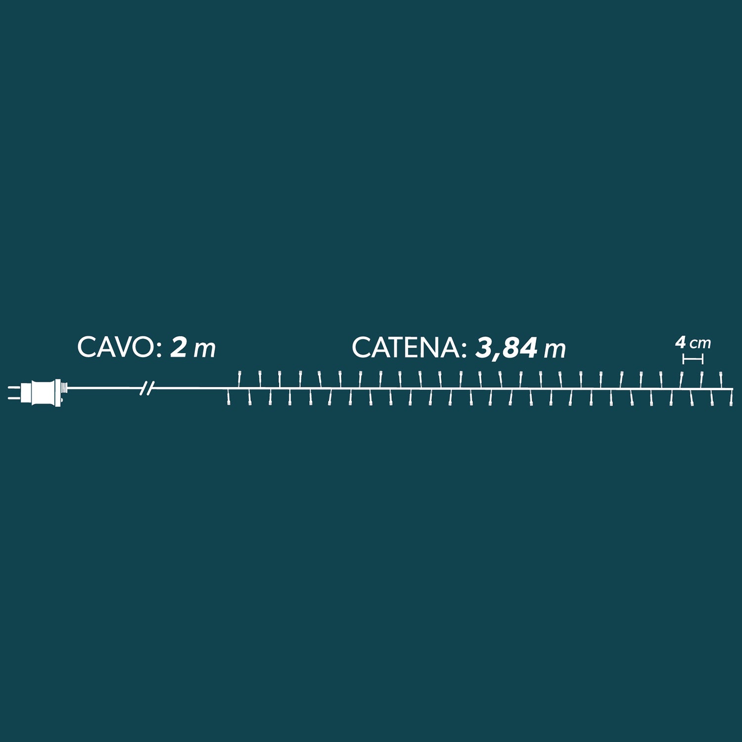 DICTROLUX - Catena Luminosa Compact 96 LED Multicolor Candy 3,84 metri