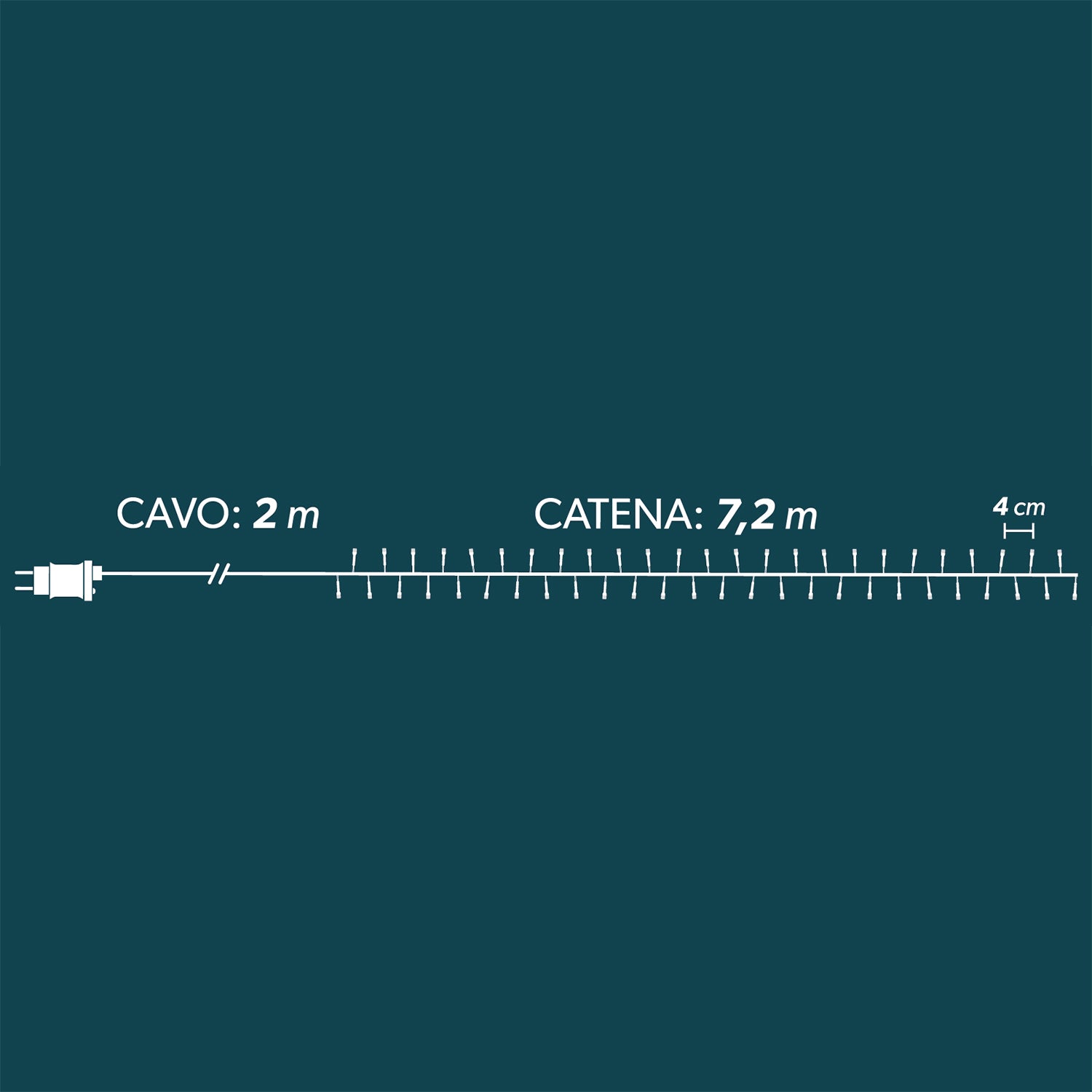 DICTROLUX - Catena Luminosa Compact 180 LED Multicolor 7,2 metri