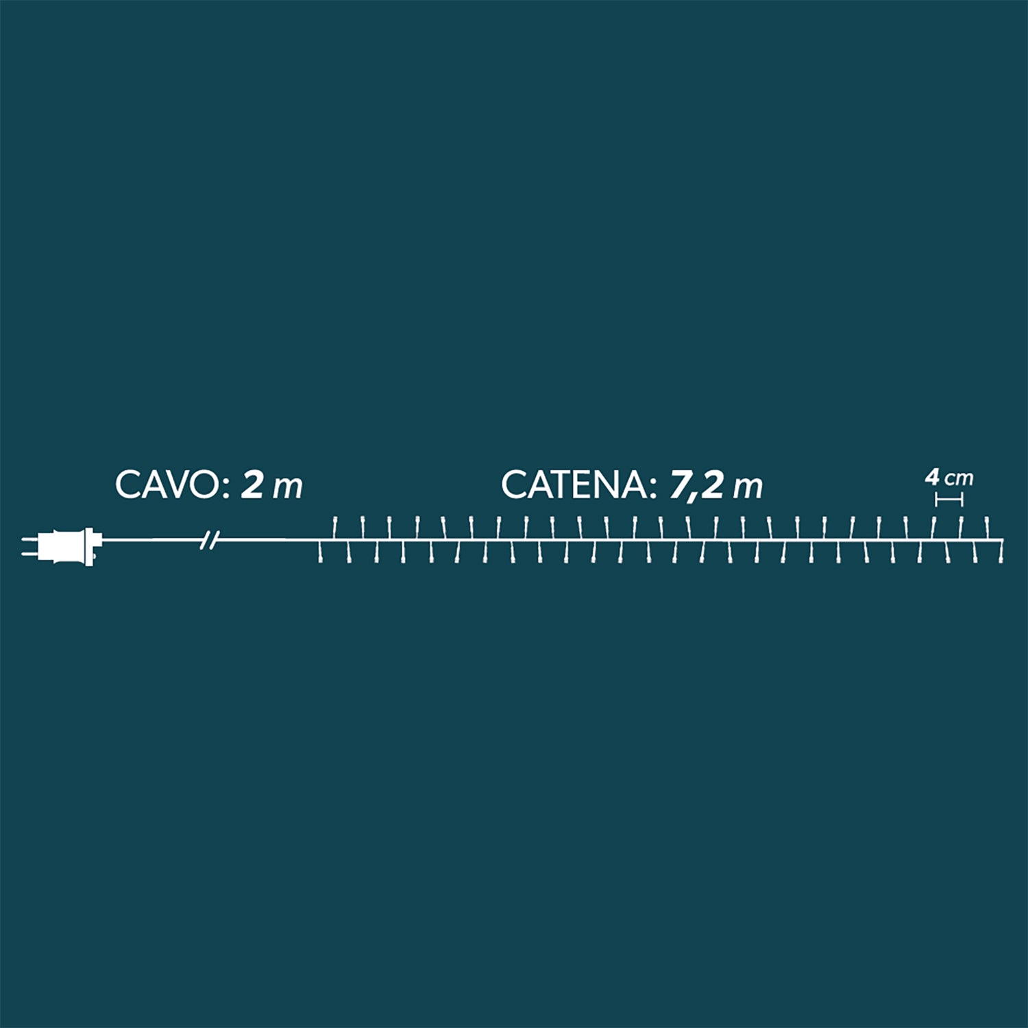 DICTROLUX - Catena Luminosa Compact 180 LED Bianco Caldo 7,2 metri