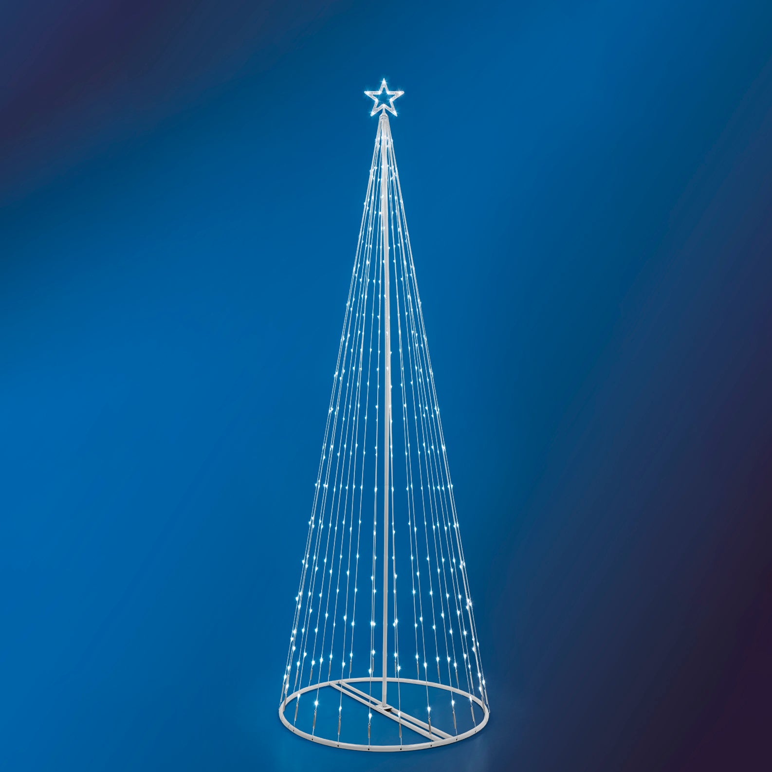 DICTROLUX - Albero di Natale Luminoso 274 LED Bianco Freddo - h200 cm diametro 60 cm