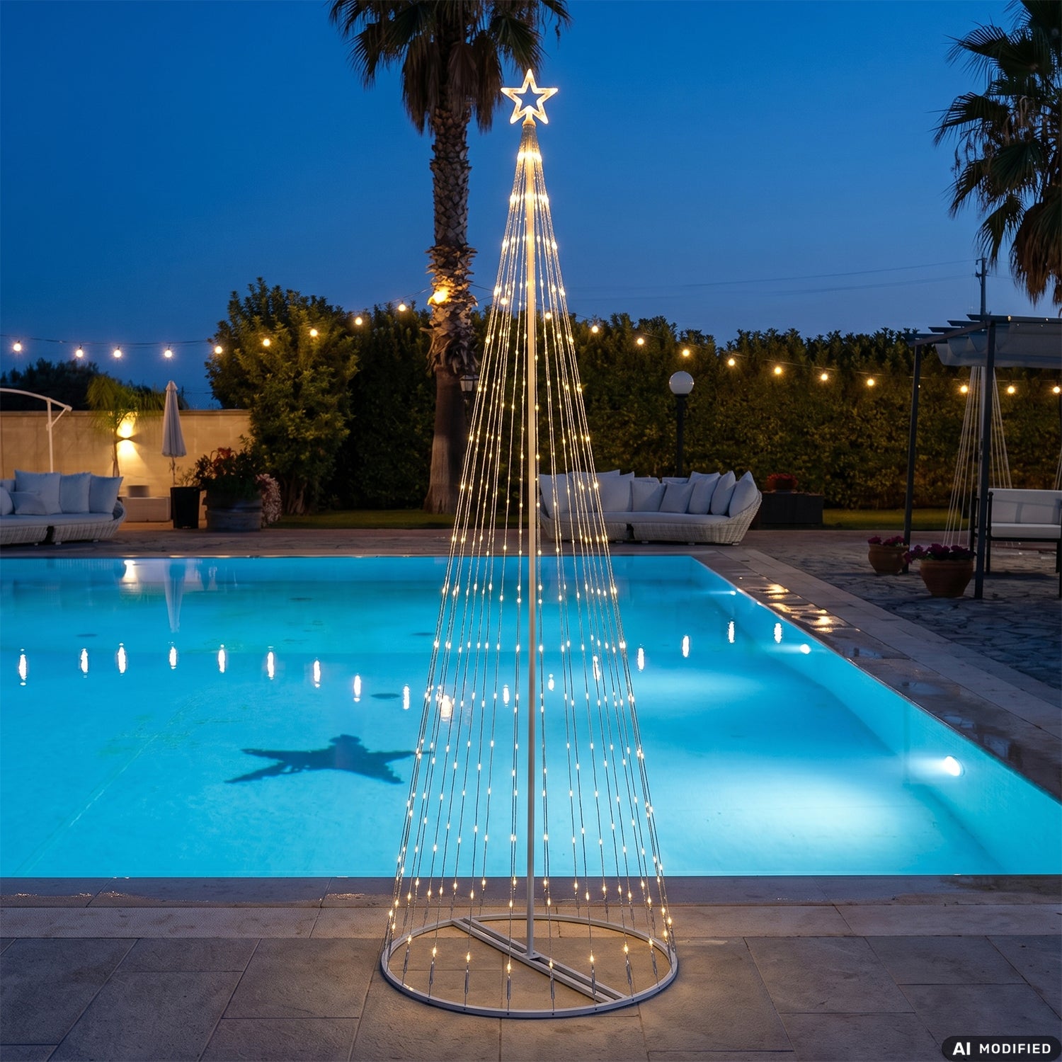 DICTROLUX - Albero di Natale Luminoso 394 LED Bianco Caldo - h300 cm diametro 70 cm