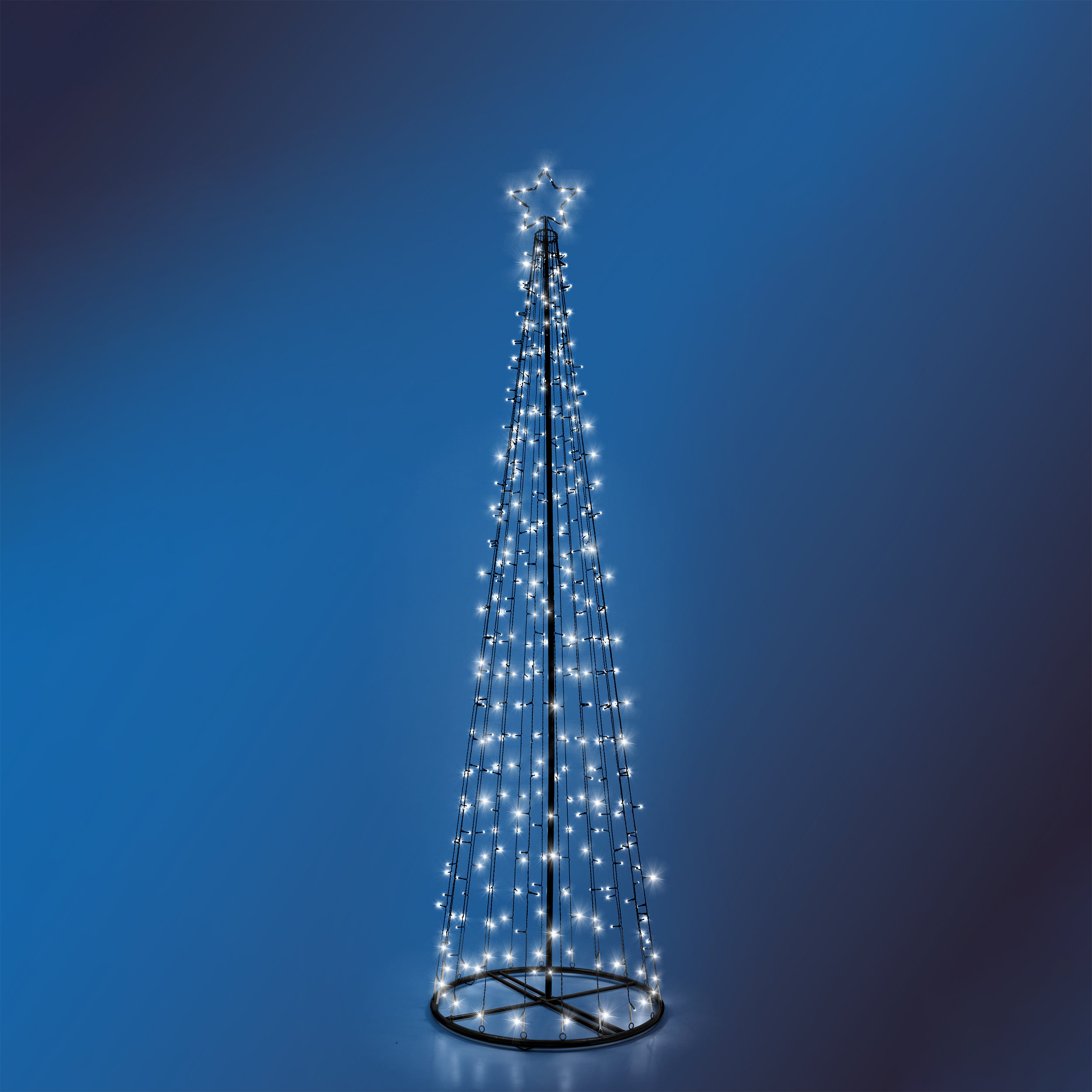 DICTROLUX - Albero di Natale Luminoso 276 LED Bianco Freddo - h200 cm diametro 60 cm