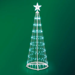 DICTROLUX - Albero di Natale Luminoso con Pannello Solare 170 microled Bianco Freddo - h150 cm diametro 50 cm